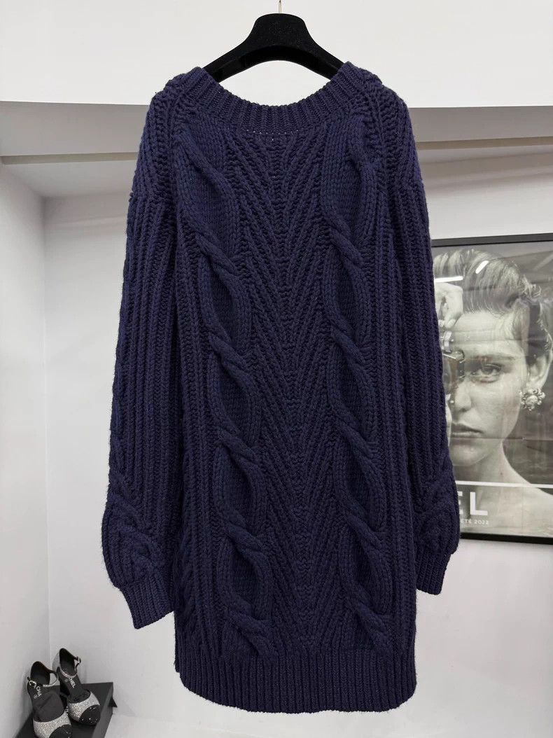 Chanel Chanel Hamburg series blue knitted medium and long sweater Size XXS / US 00 / IT 34 - 3 Thumbnail