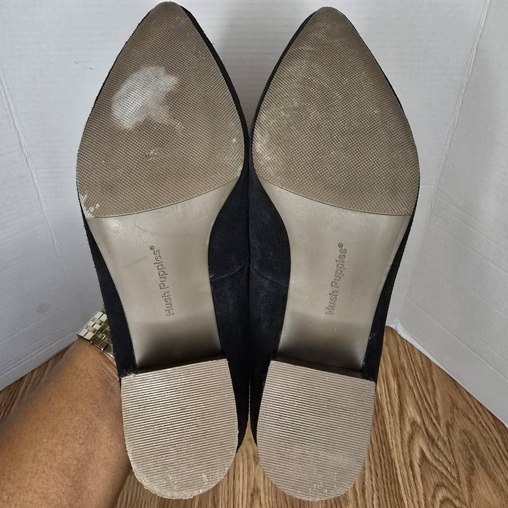 Hush Puppies Hush Puppies Sofie Pump Size 7 Black Nubuck Leather Block Heel Slip-On Shoes Size US 7 / IT 37 - 9 Thumbnail