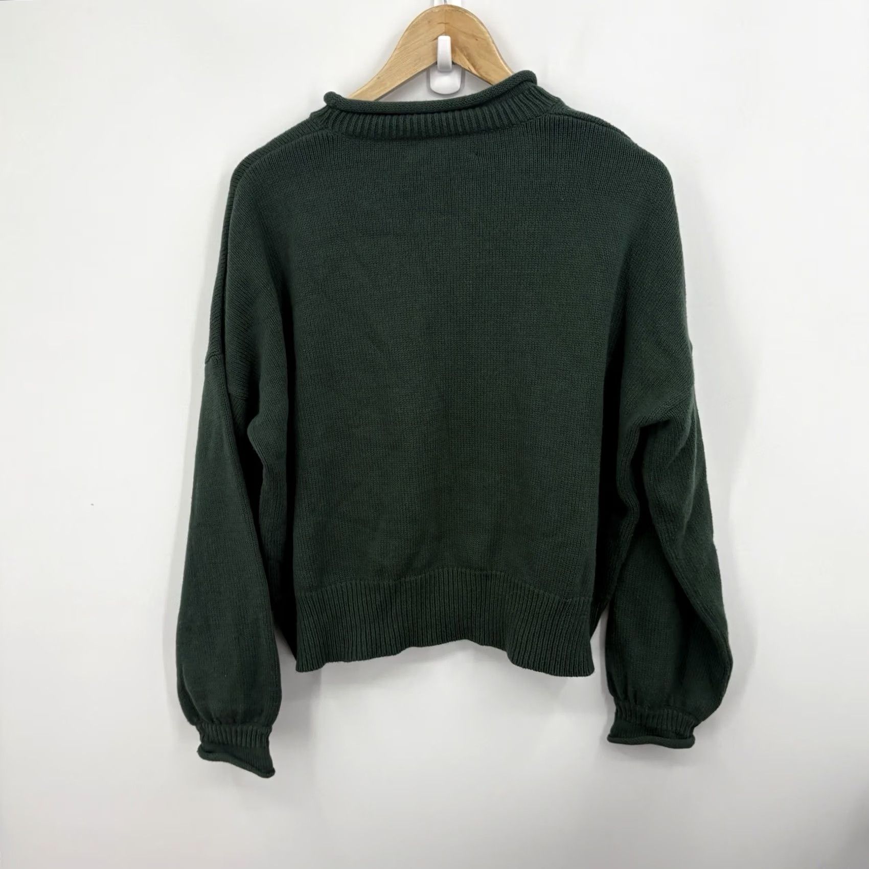 THE GREAT The Great Sweater Small Ivy Roll Neck Pullover Women S Green Cotton Knit Logo Embroidered Vintage Preppy 90s Money Classic Casual Business Size S / US 4 / IT 40 - 8 Thumbnail