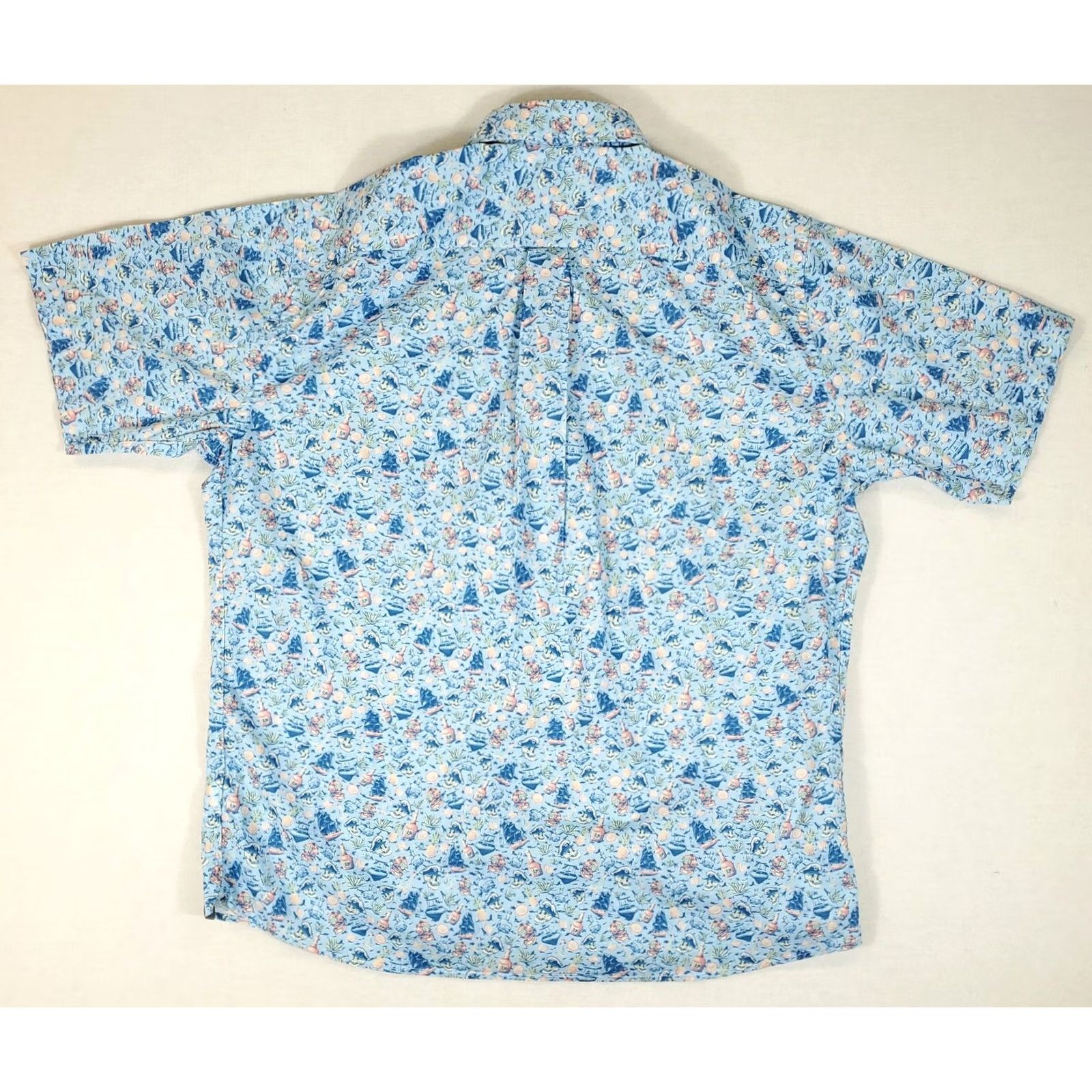 Peter Millar Peter Millar Button-Up Shirt Mens L Short Sleeve Blue Pirate Skull Rum Shirt Size US L / EU 52-54 / 3 - 5 Thumbnail