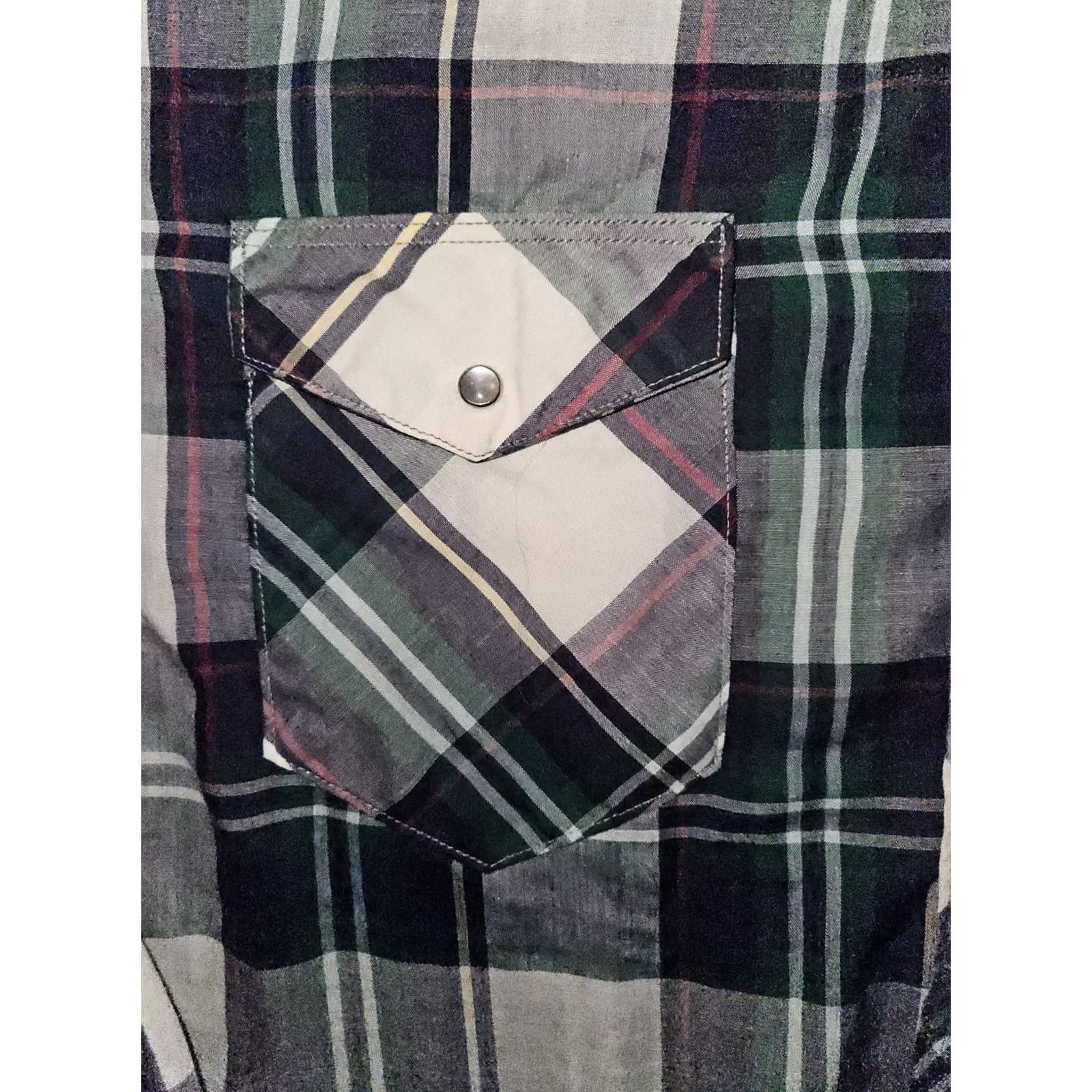 Wrangler VINTAGE Wrangler X-Long Tail Pearl Snap Shirt Men XL Long Sleeve Surged Hem Plaid Cowboy Retro Western Button-Up Boys? Size US XL / EU 56 / 4 - 5 Thumbnail