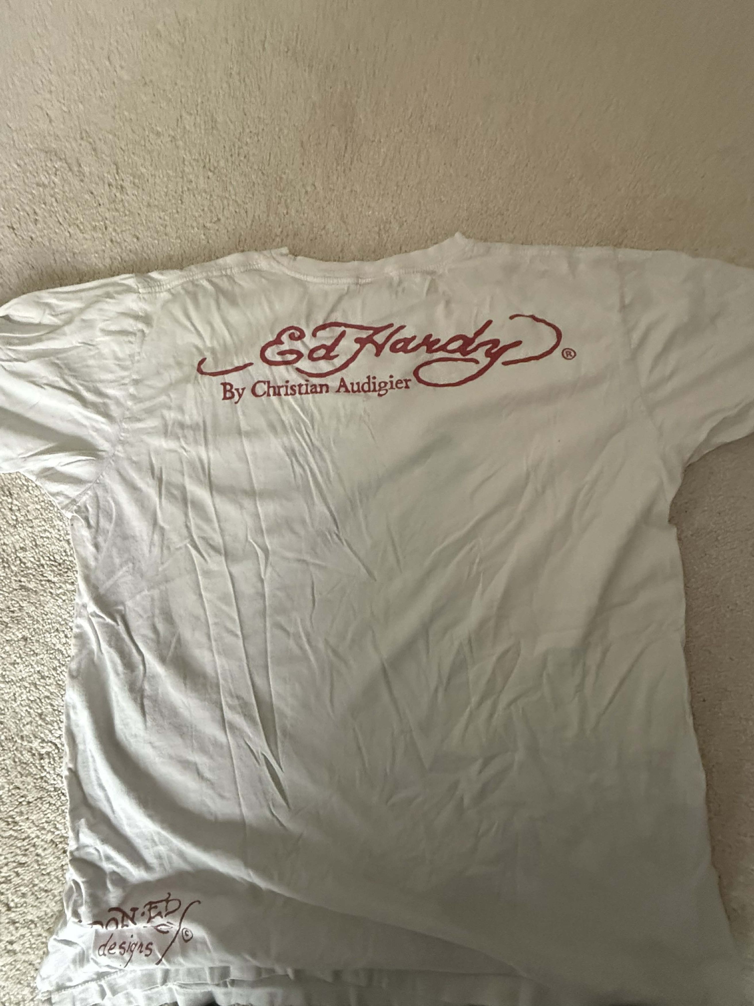 Ed Hardy Ed Hardy White Graphic Tee (Y2K) Size US M / EU 48-50 / 2 - 2 Thumbnail