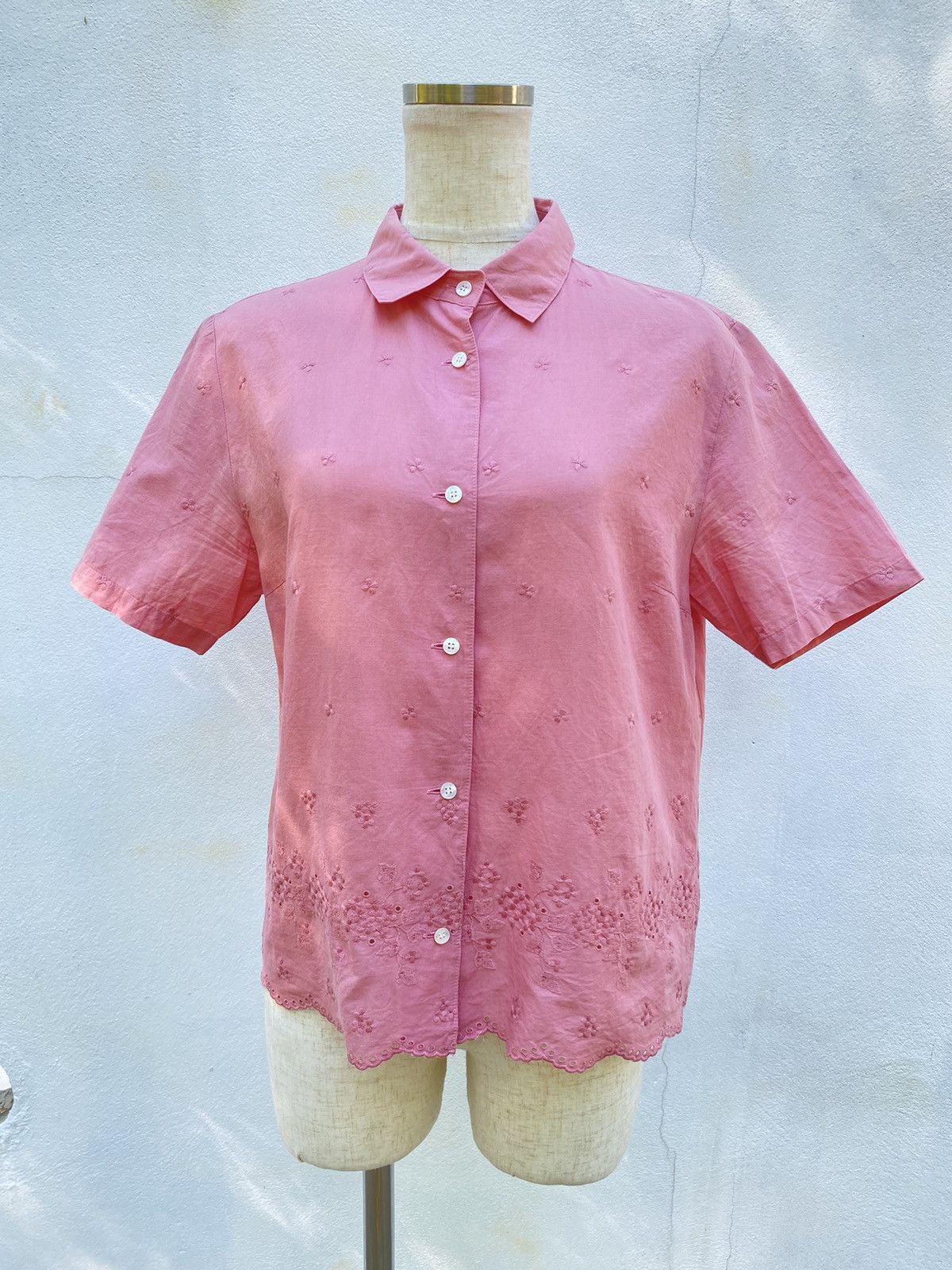Nina Ricci Nina Ricci Pink Floral Short Sleeve Shirt Size ONE SIZE - 2 Thumbnail