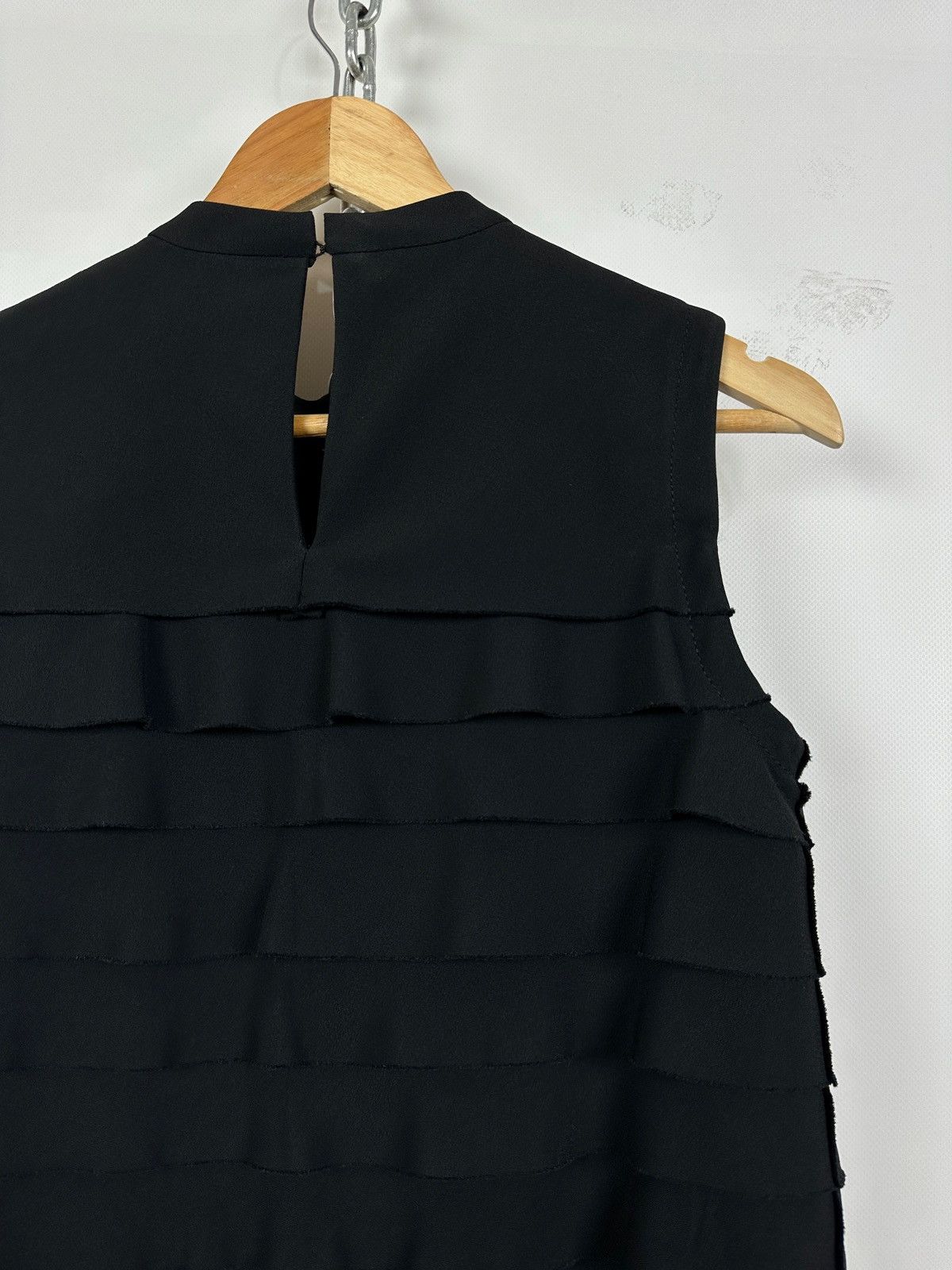 Miu Miu Miu Miu Black Layered Sleeveless Ruffle Textured Dress Size S / US 4 / IT 40 - 14 Thumbnail