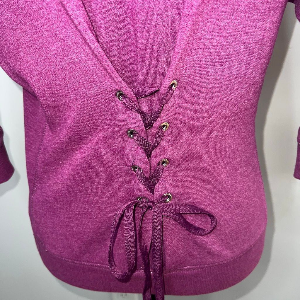 Juicy Couture Juicy Couture Magenta 3/4 Dolman Sleeve Sweatshirt Lace Up B Size S / US 4 / IT 40 - 9 Thumbnail
