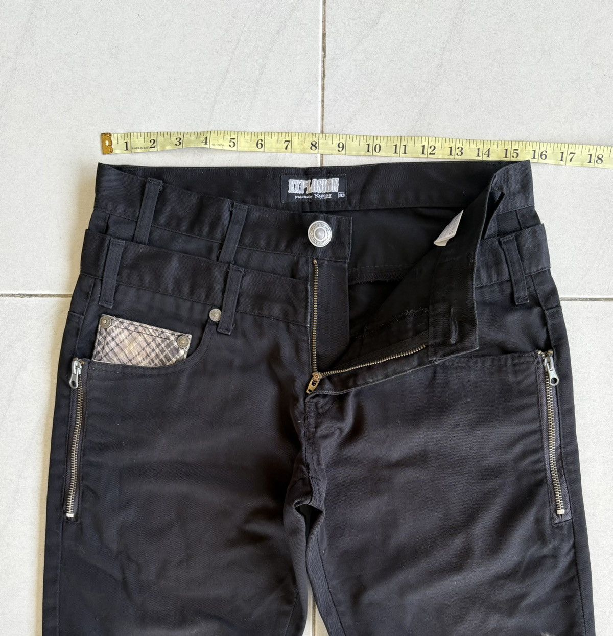 Japanese Brand Japanese High Quality Streetwear Double Waist Denim Size US 31 - 4 Thumbnail