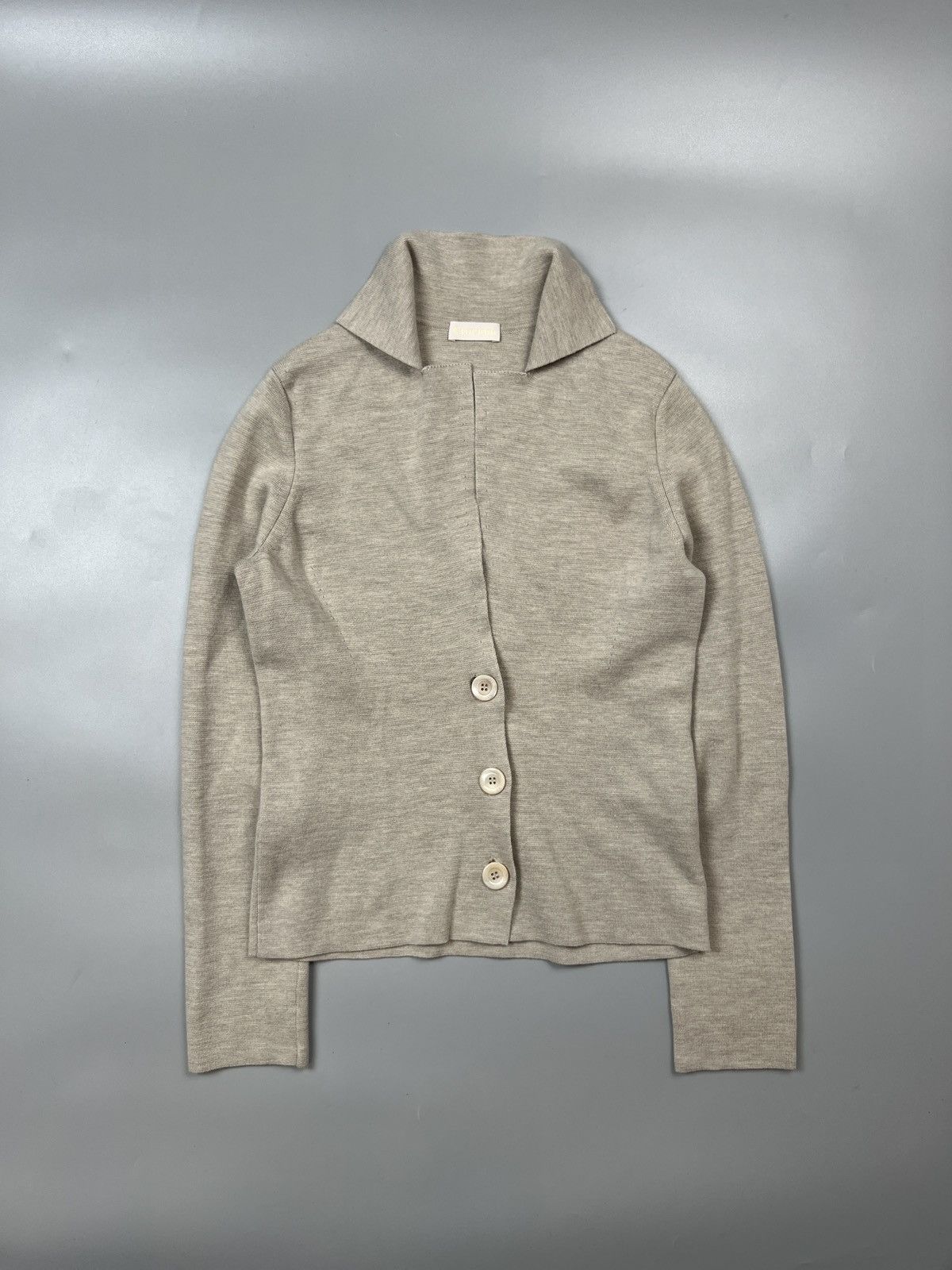 Cruciani Cruciani Wool Collared Cardigan (Y0459) Size S / US 4 / IT 40 - 1 Thumbnail