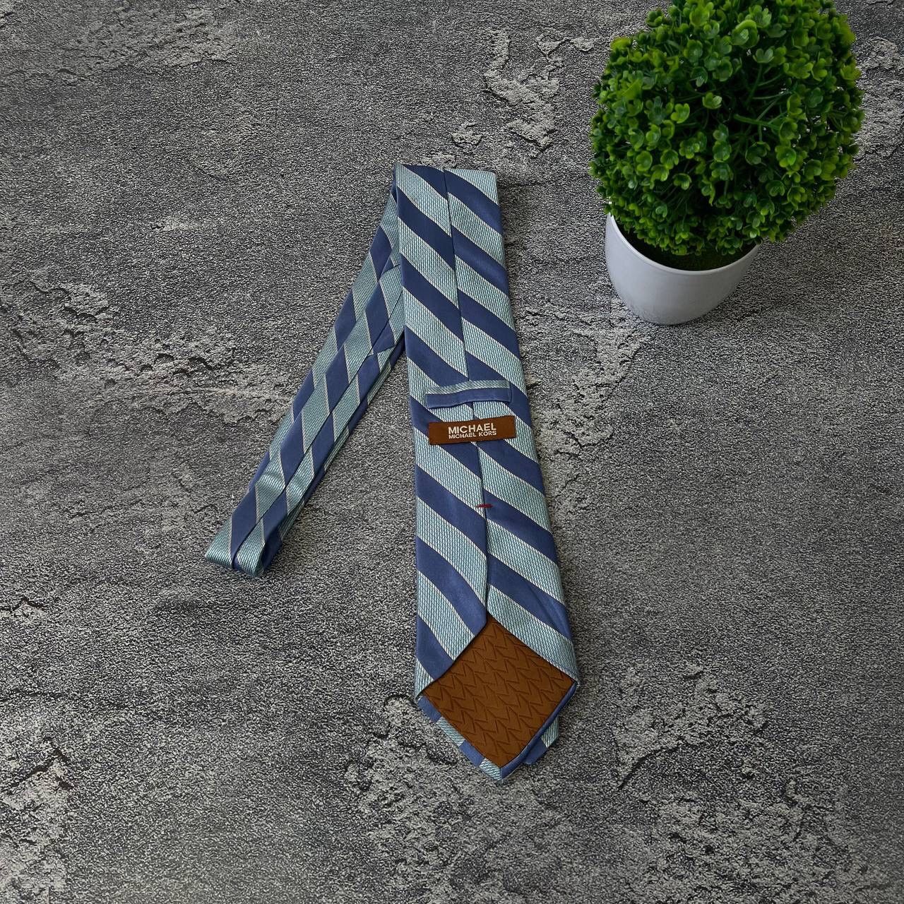 Michael Kors Michael Kors Mens Navy Tie Necktie Trendy Solid Pattern MK Size ONE SIZE - 9 Thumbnail