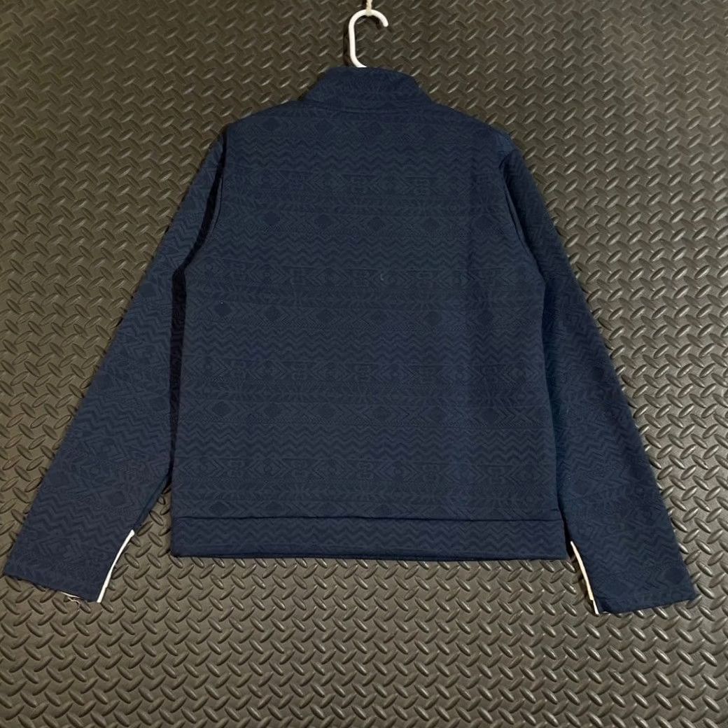 Vintage UNC North Carolina Aztec Print Athletic Women's L Navy 1/4 Zip Sweatshirt Size L / US 10 / IT 46 - 3 Thumbnail