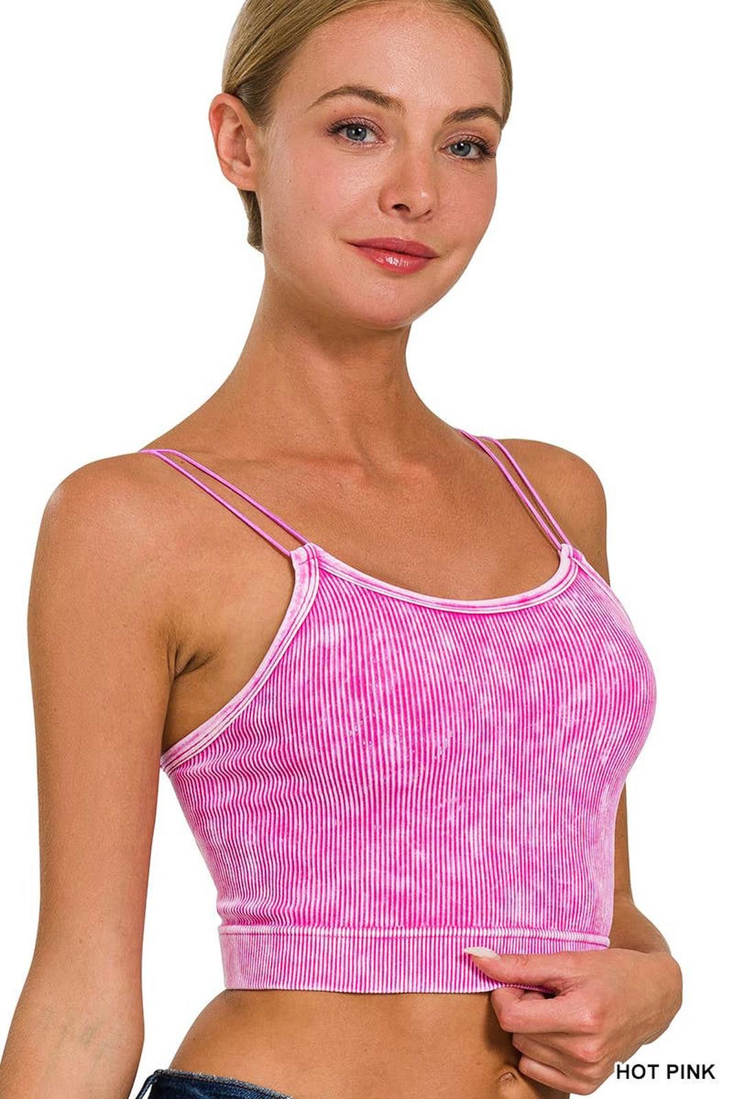 Other Washed Ribbed Seamless Double Strap Brami Zenana Size S / US 4 / IT 40 - 11 Thumbnail