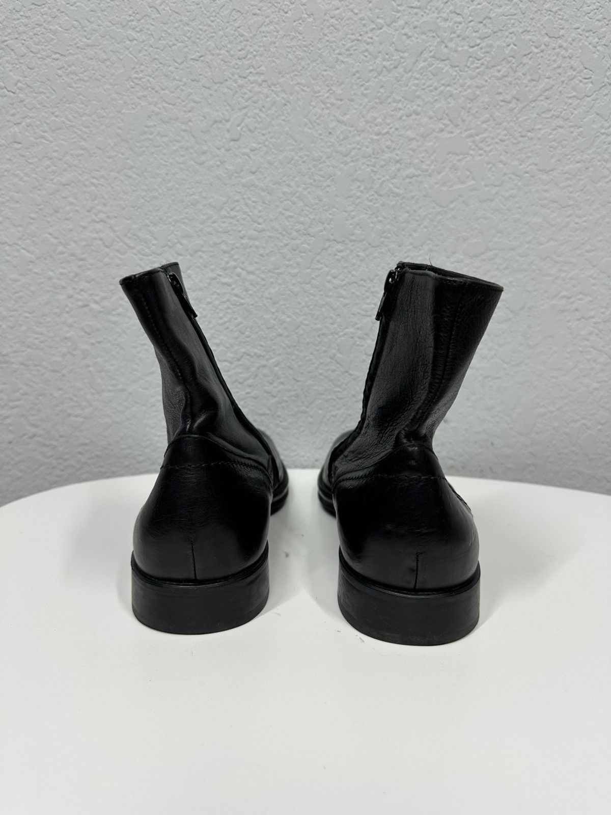 If Six Was Nine AS 98 Vibe Artisan Black Leather Side Zip Ankle Biker Boots Size US 11.5 / EU 44-45 - 5 Thumbnail