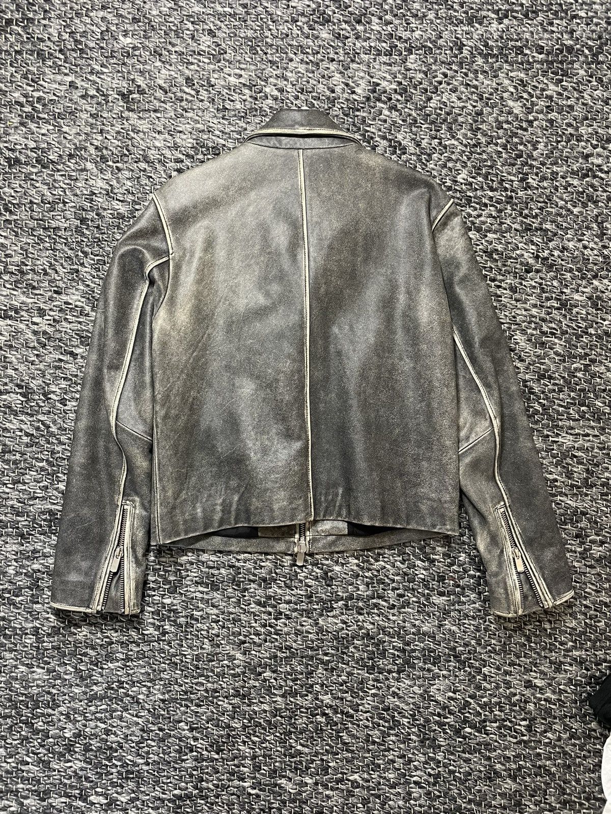 Pearled Ivory Pearled Ivory Distressed Leather Jacket Size US S / EU 44-46 / 1 - 2 Thumbnail