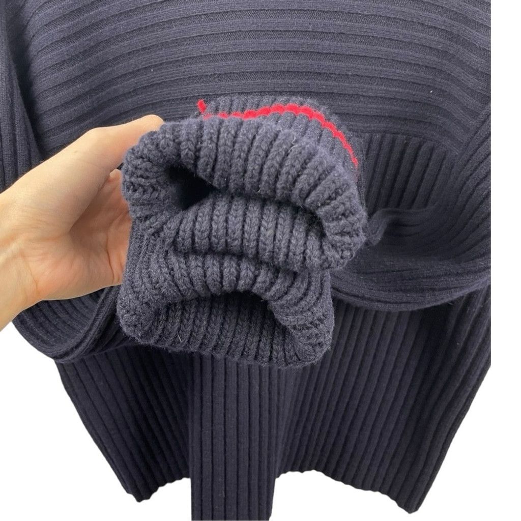 Oak + Fort NEW OAK+ FORT Chunky Blue Wool Ribbed Sweater Size OS Size ONE SIZE - 5 Thumbnail