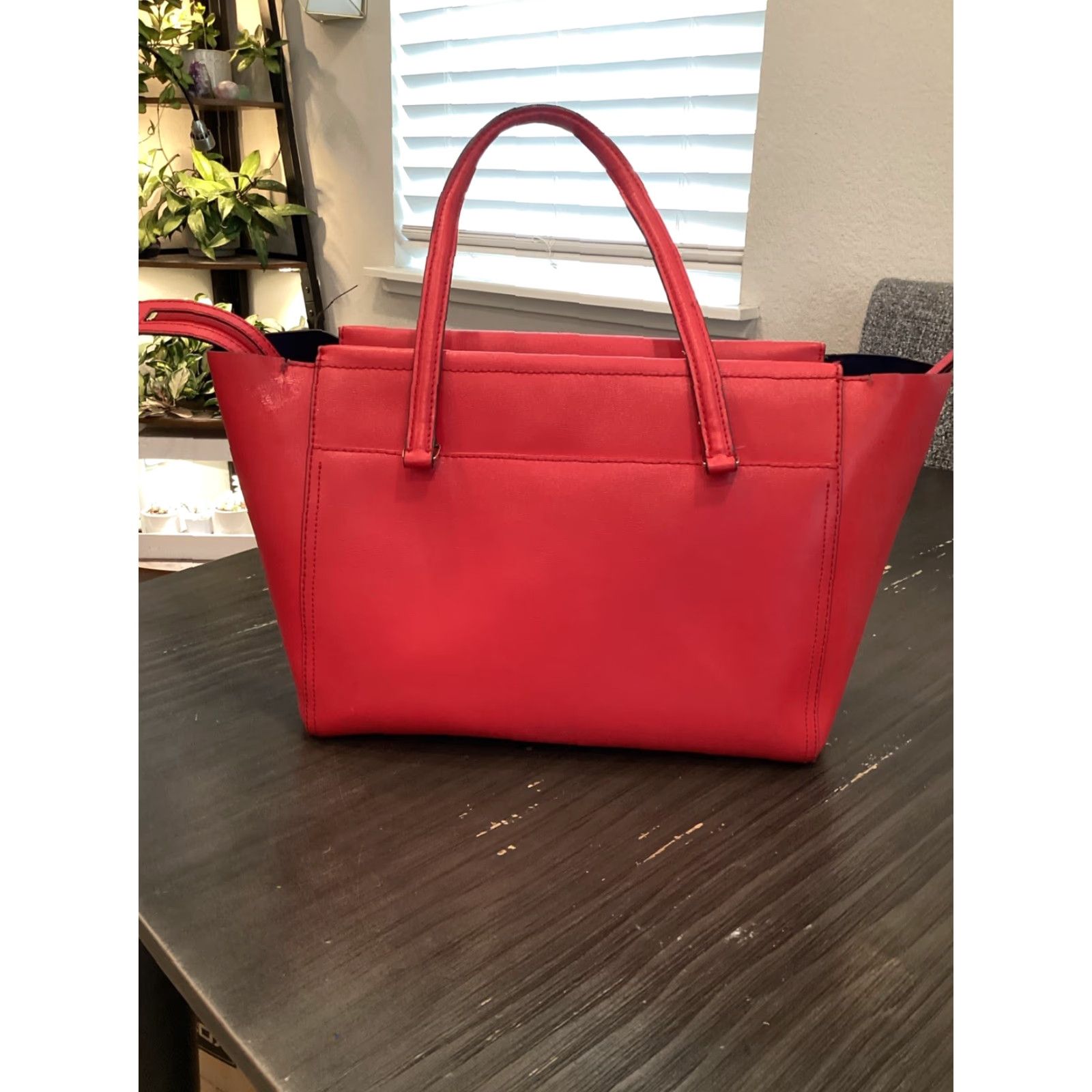 Tory Burch Tory Burch Parker Tote Red Leather Medium Women’s Bag Purse - Zip, Gold Hardware, Canvas/Leather Lining Size ONE SIZE - 3 Thumbnail
