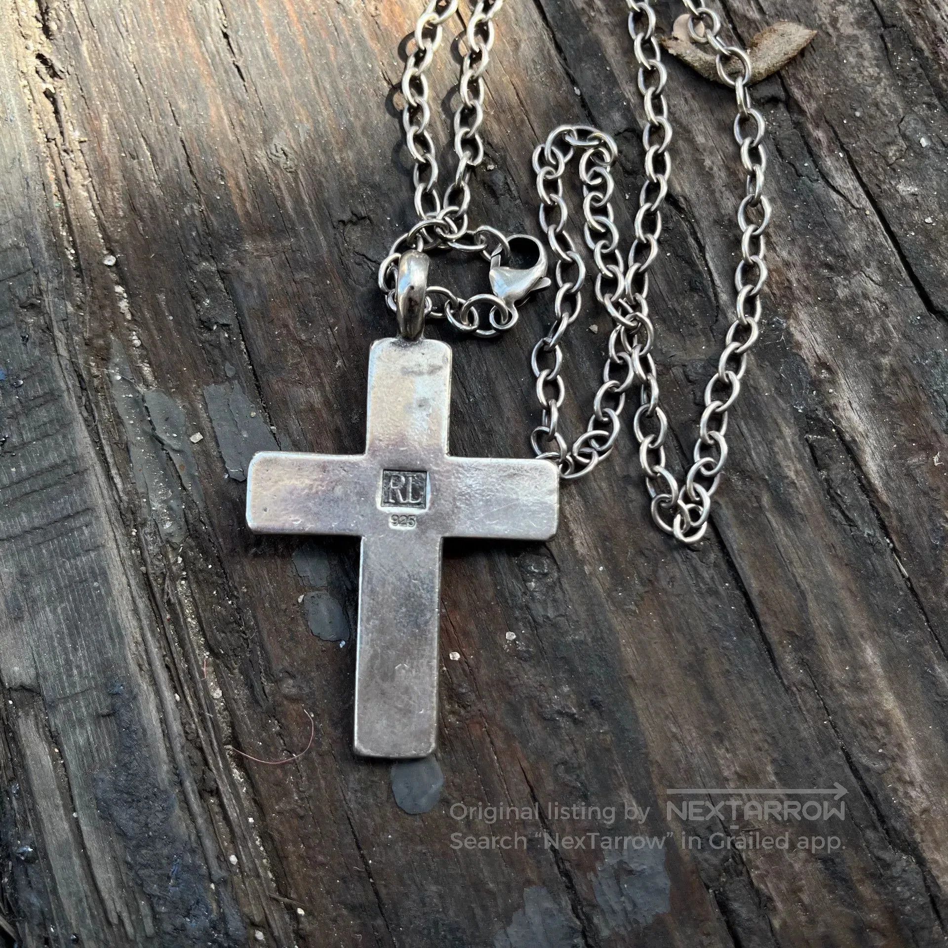 RRL Ralph Lauren Silver Cross Pendant Necklace by Ralph Lauren. Size ONE SIZE - 3 Thumbnail