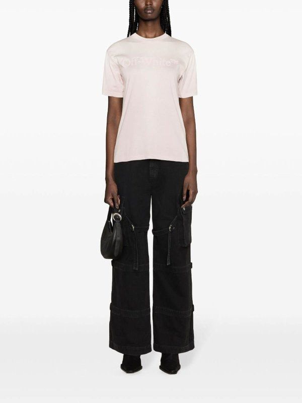 Off-White o1y1225 Crewneck T-Shirt in Light Pink Size M / US 6-8 / IT 42-44 - 4 Thumbnail