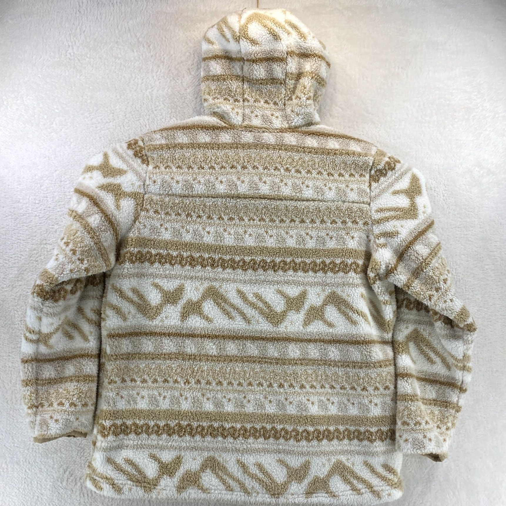 The North Face VINTAGE North Face Sherpa Fleece Womens XL Hooded Pullover Brown White 3/4 Zip Pockets Size XL / US 12-14 / IT 48-50 - 2 Thumbnail