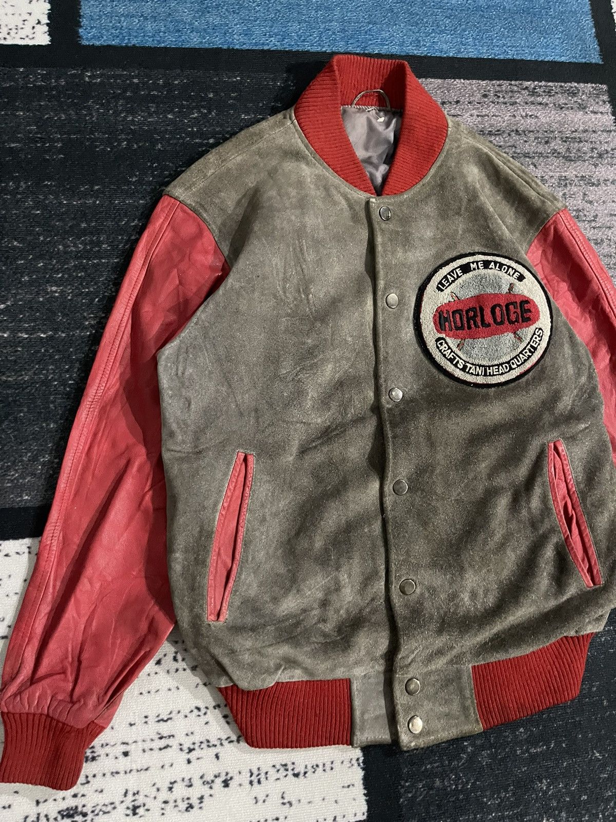 Vintage Vintage Horloge Craft Tani Varsity Leather Jacket Size US M / EU 48-50 / 2 - 4 Thumbnail
