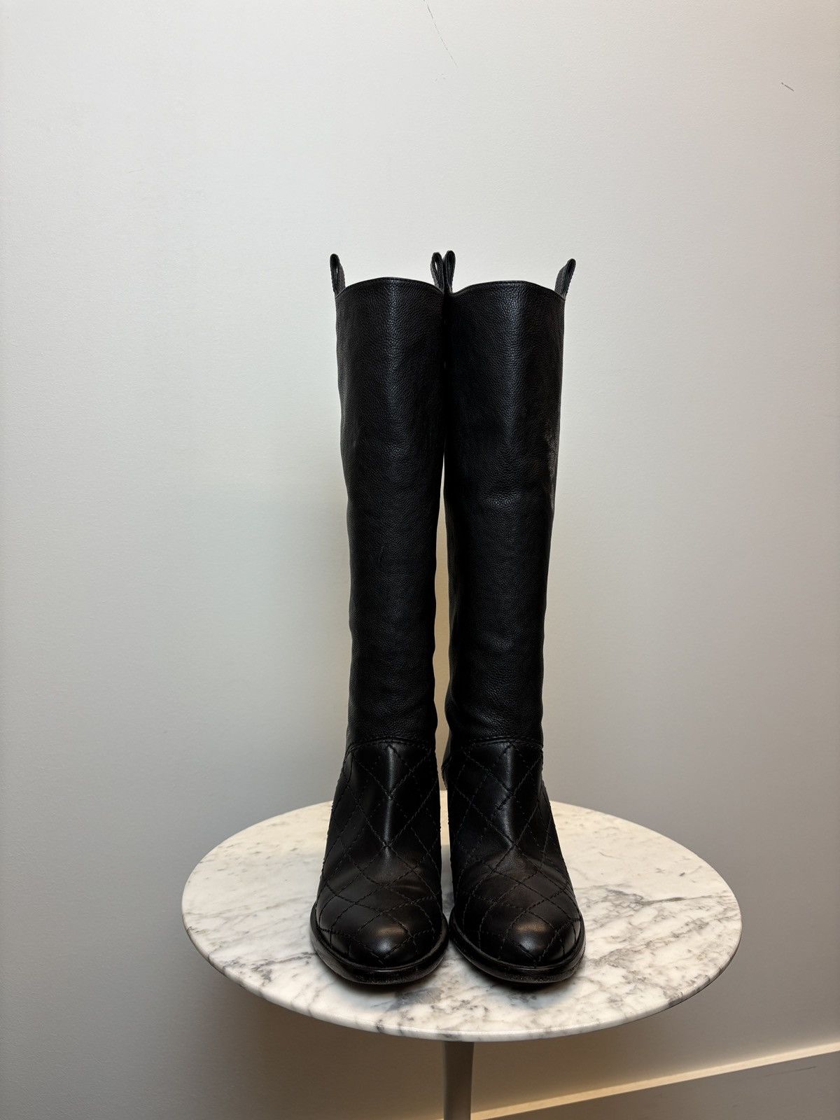 Chanel Chanel Calfskin Quilted Riding Boots Black Size US 8 / IT 38 - 2 Thumbnail