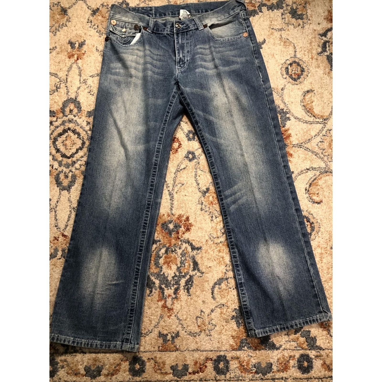 True Religion True Religion Billy Jeans Mens 38x32 Blue Med Wash Relaxed Bootcut Denim USA Size US 38 / EU 54 - 4 Thumbnail