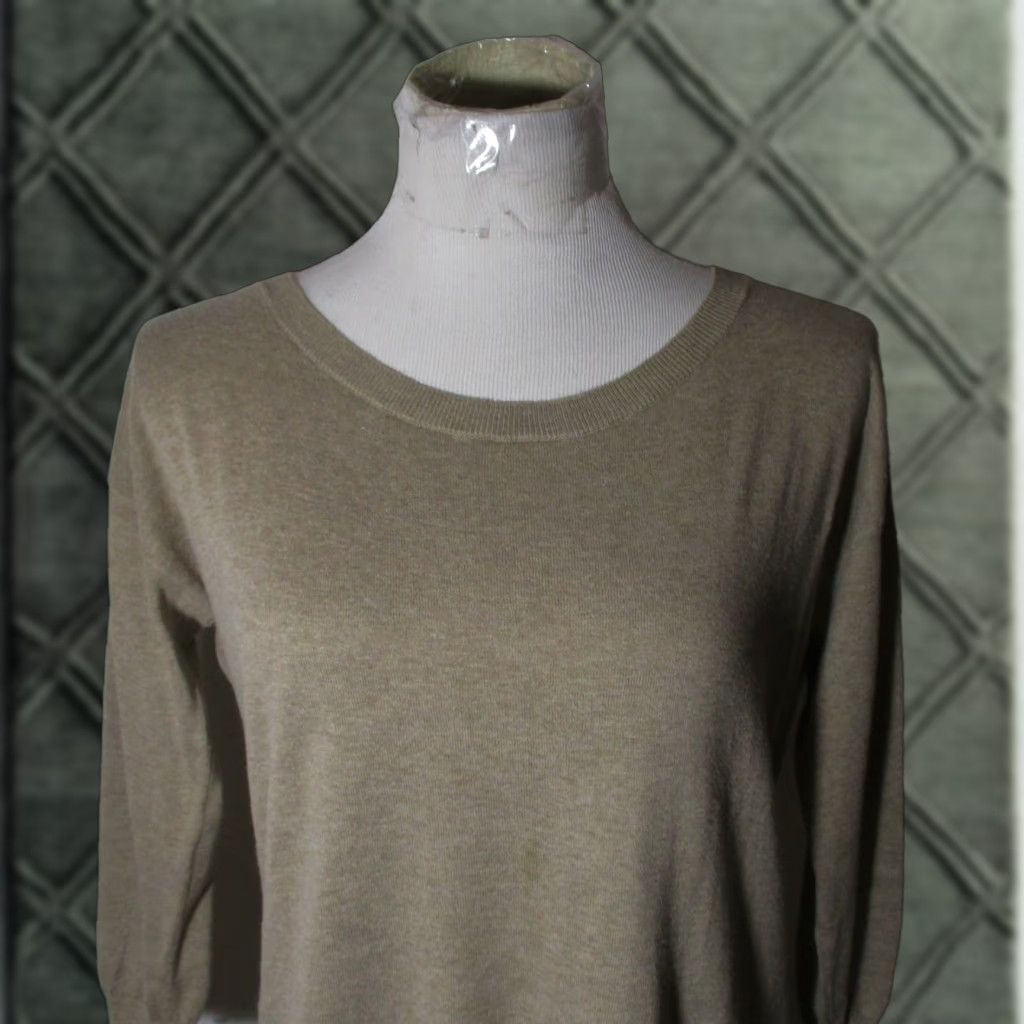 Ralph Lauren LAUREN Ralph Lauren Top Shirt Women Tan Cotton Modal Blend M Long Sleeve Boat Neck Casual Modern Fits Regular Vintage No N/A Size M / US 6-8 / IT 42-44 - 1 Thumbnail