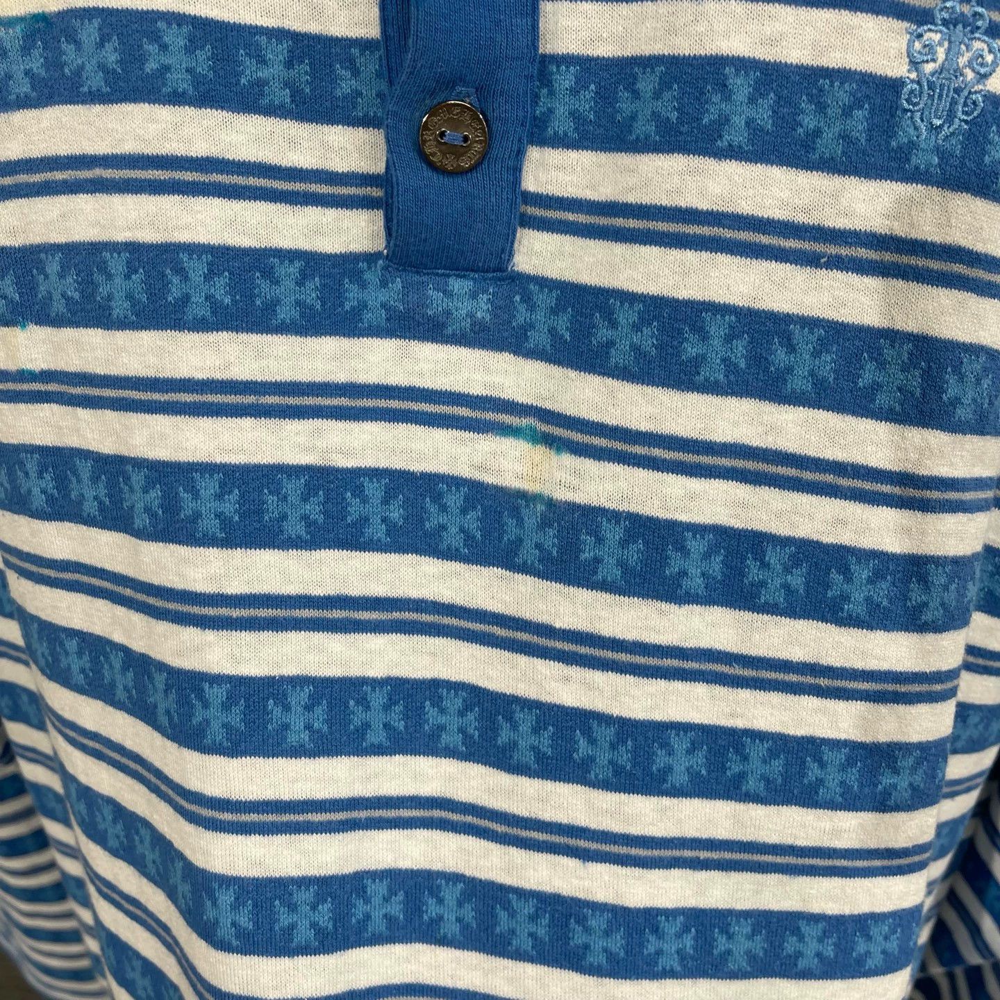 Chrome Hearts Chrome Hearts Blue-White Stripe Sword 3 Silver LS Polo M Size US M / EU 48-50 / 2 - 6 Thumbnail