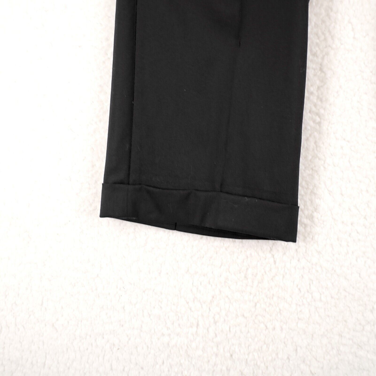 Zanella Zanella Bennett Natural Stretch Black Wool Pleated Cuffed Dr Size 36R - 2 Thumbnail