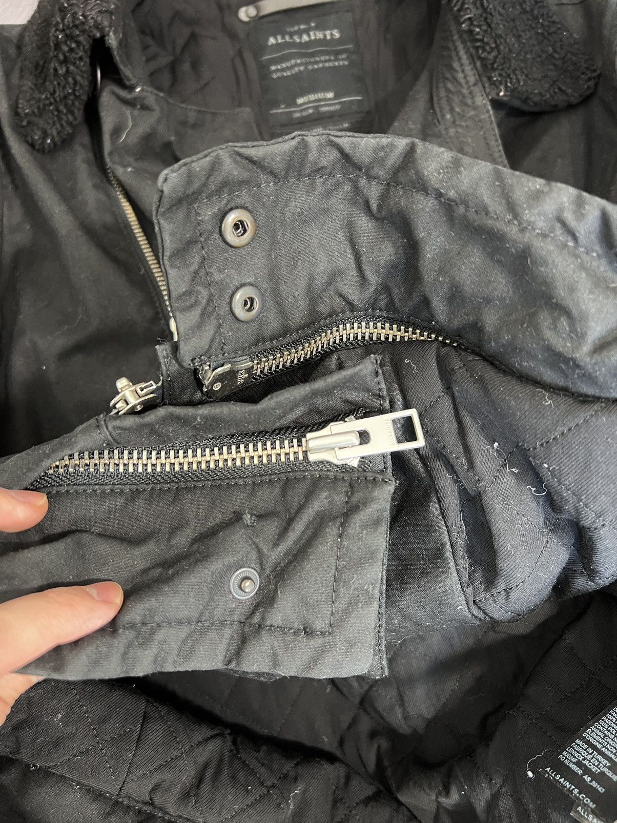 Allsaints Jacket Allsaints Lennox British Cloth Avant garde fur collar Size US M / EU 48-50 / 2 - 7 Thumbnail