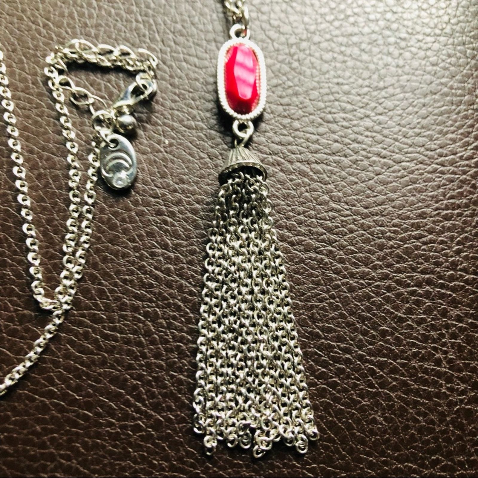 Jewelry Charming Charlie faceted pink stone tassel necklace Size ONE SIZE - 7 Thumbnail