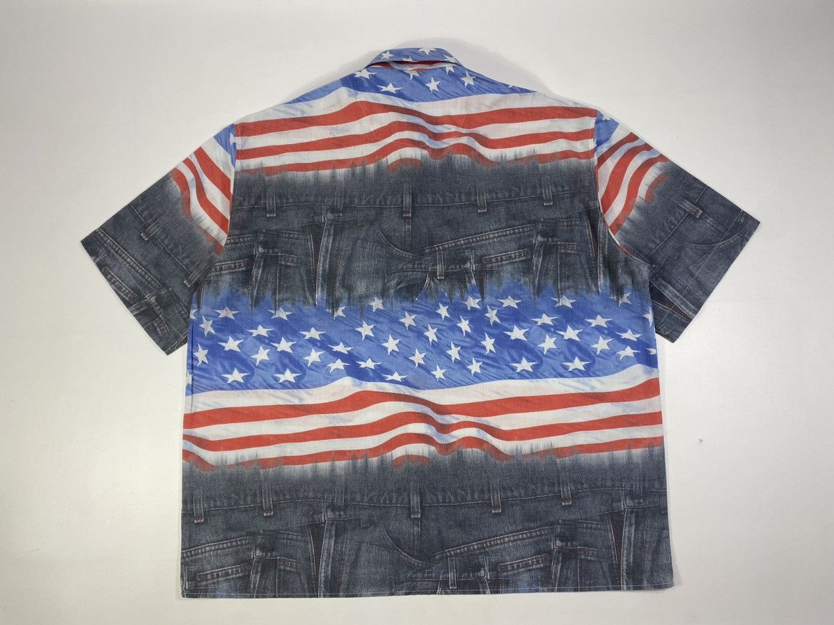 Vintage 🔥LASTDROP🔥 90s American Jeans Flag USA All Over Crazy Shirt Size US XXL / EU 58 / 5 - 8 Thumbnail