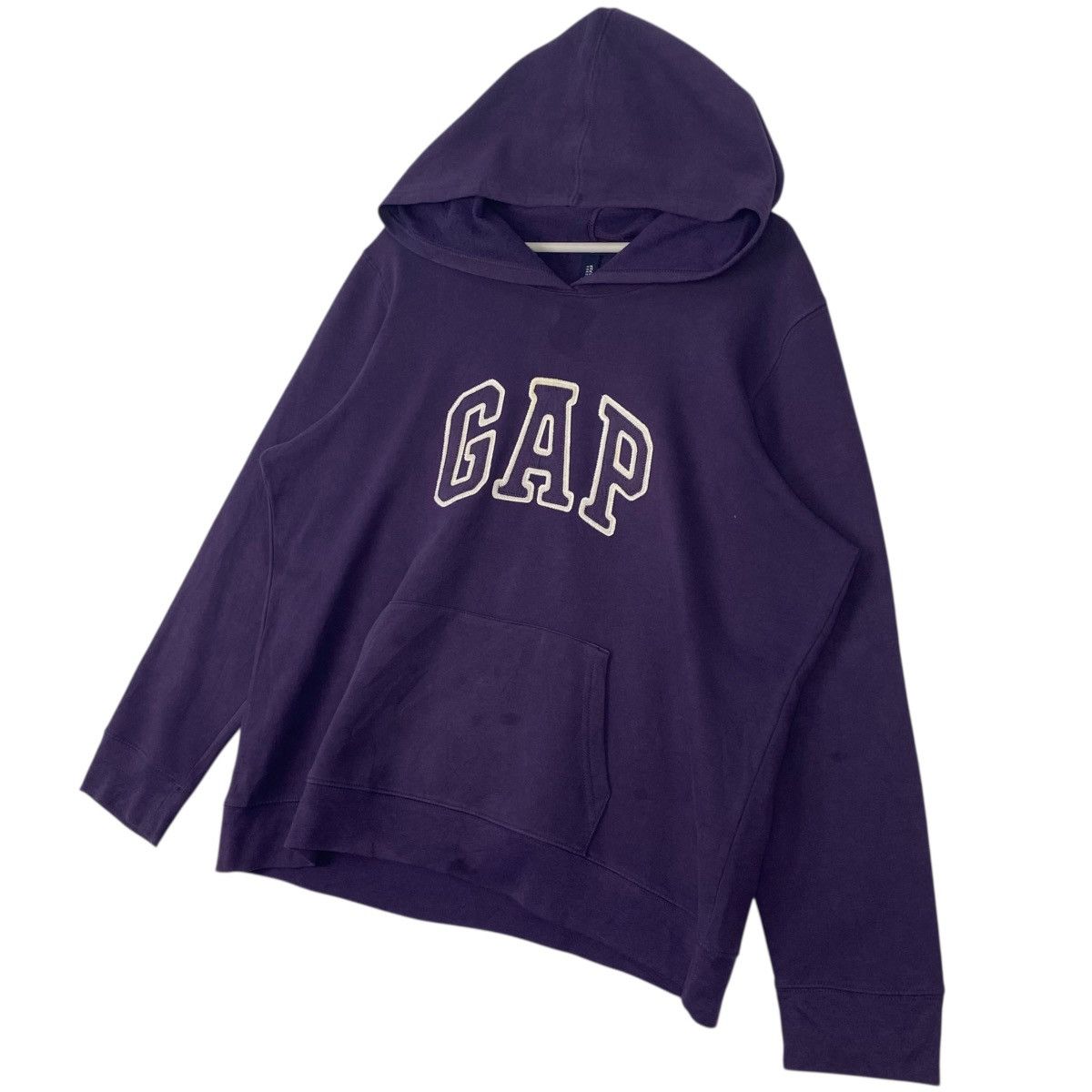 Other Vintage GAP Hoodie Big Logo Embroidered Purple Pullover Size US XL / EU 56 / 4 - 2 Thumbnail