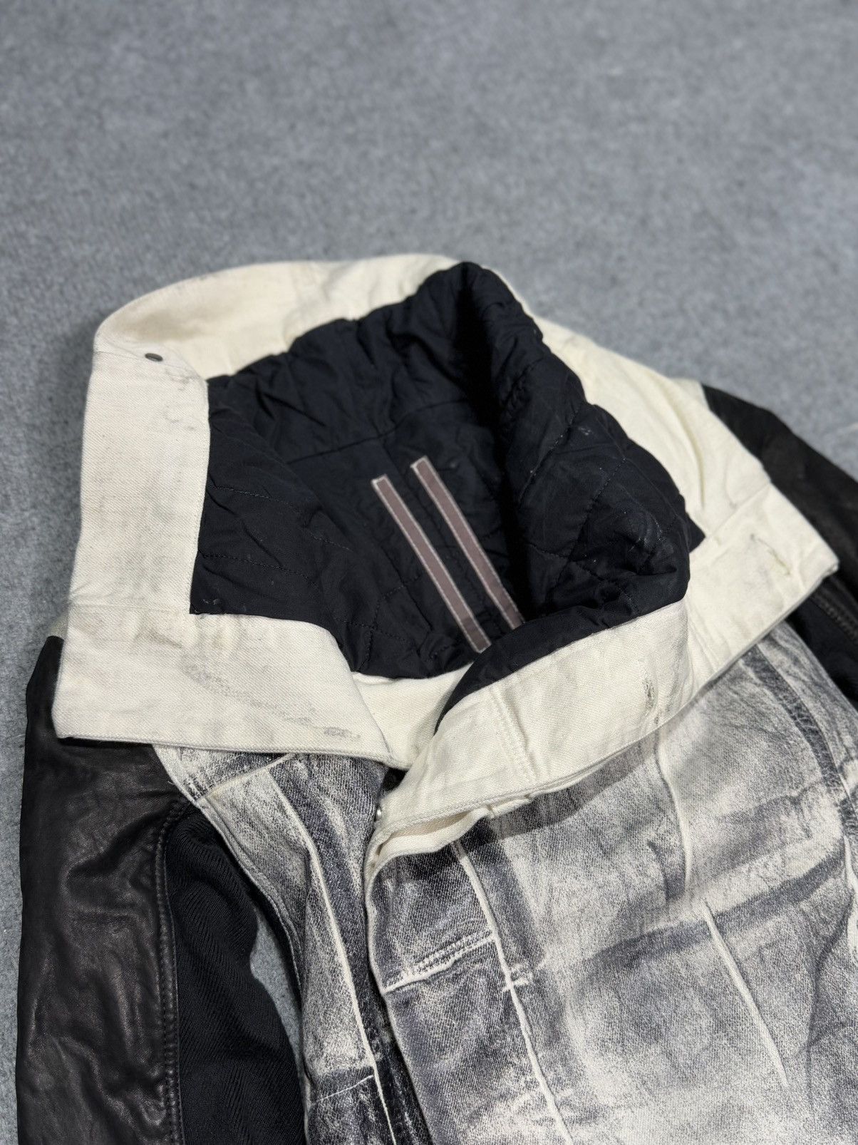 Rick Owens Rick owens - 2000s leather denim jacket Size US XS / EU 42 / 0 - 7 Thumbnail
