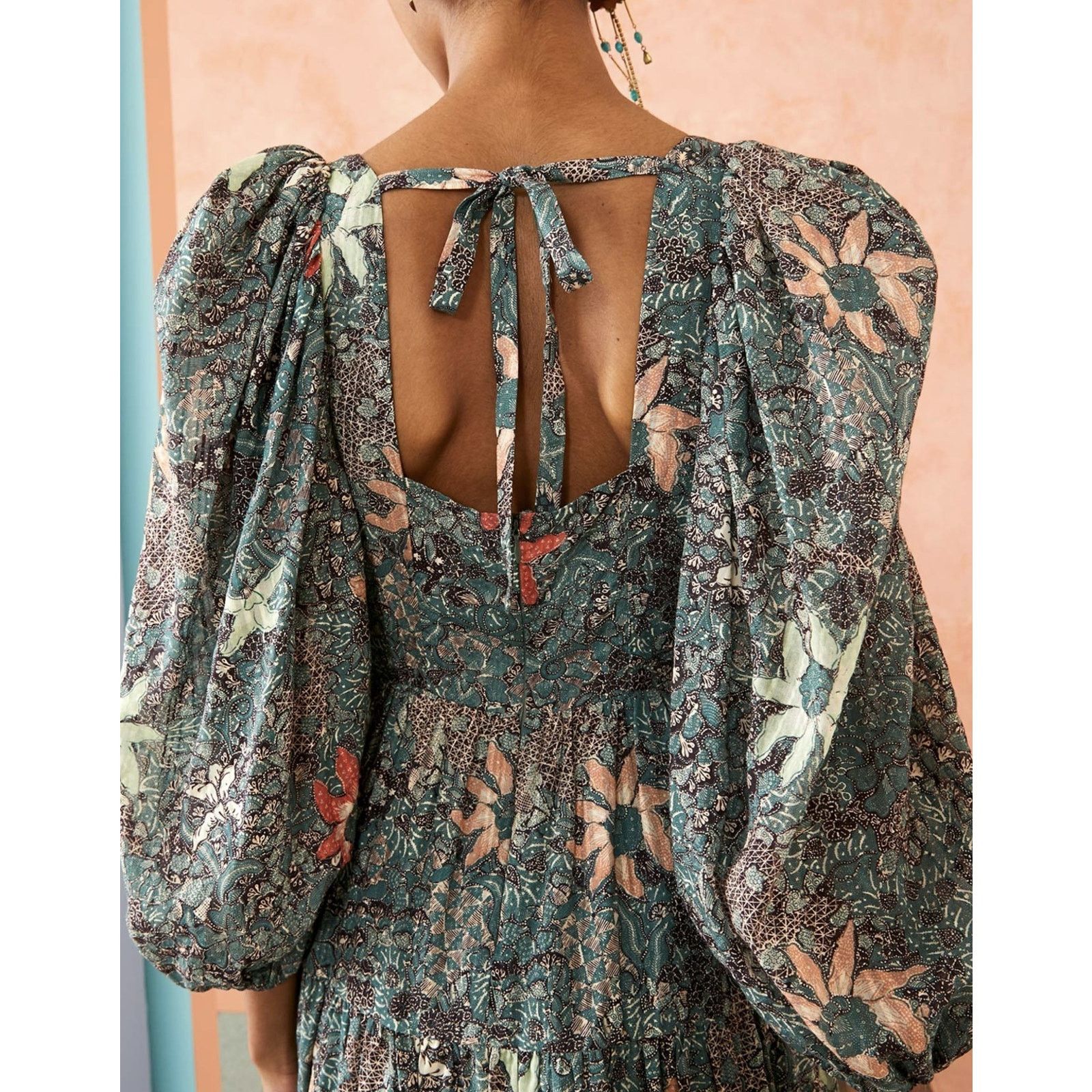 Ulla Johnson ULLA JOHNSON Kemala Floral Poplin Malachite Size 2 Size XS / US 0-2 / IT 36-38 - 4 Thumbnail