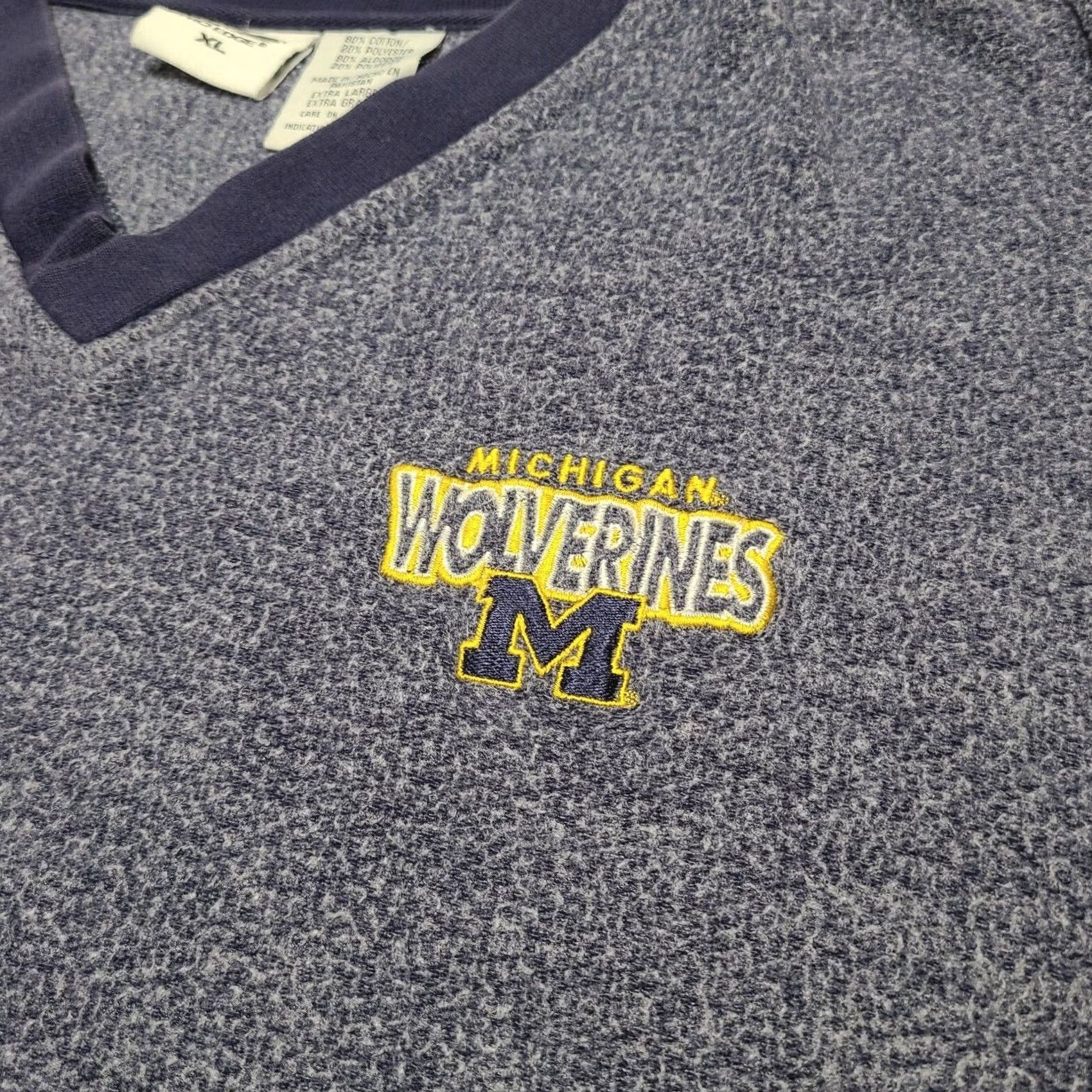 Sideout VINTAGE University Michigan Wolverines Inside Out Embroidered Sweatshirt XL Blue Men’s Sweatshirt Size US XL / EU 56 / 4 - 2 Thumbnail