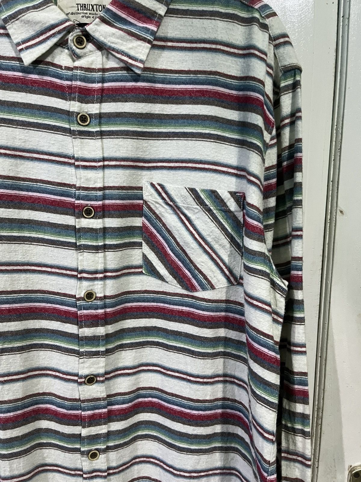 Japanese Brand Vintage 1990s ethnic retro striped shirt Size US XL / EU 56 / 4 - 3 Thumbnail