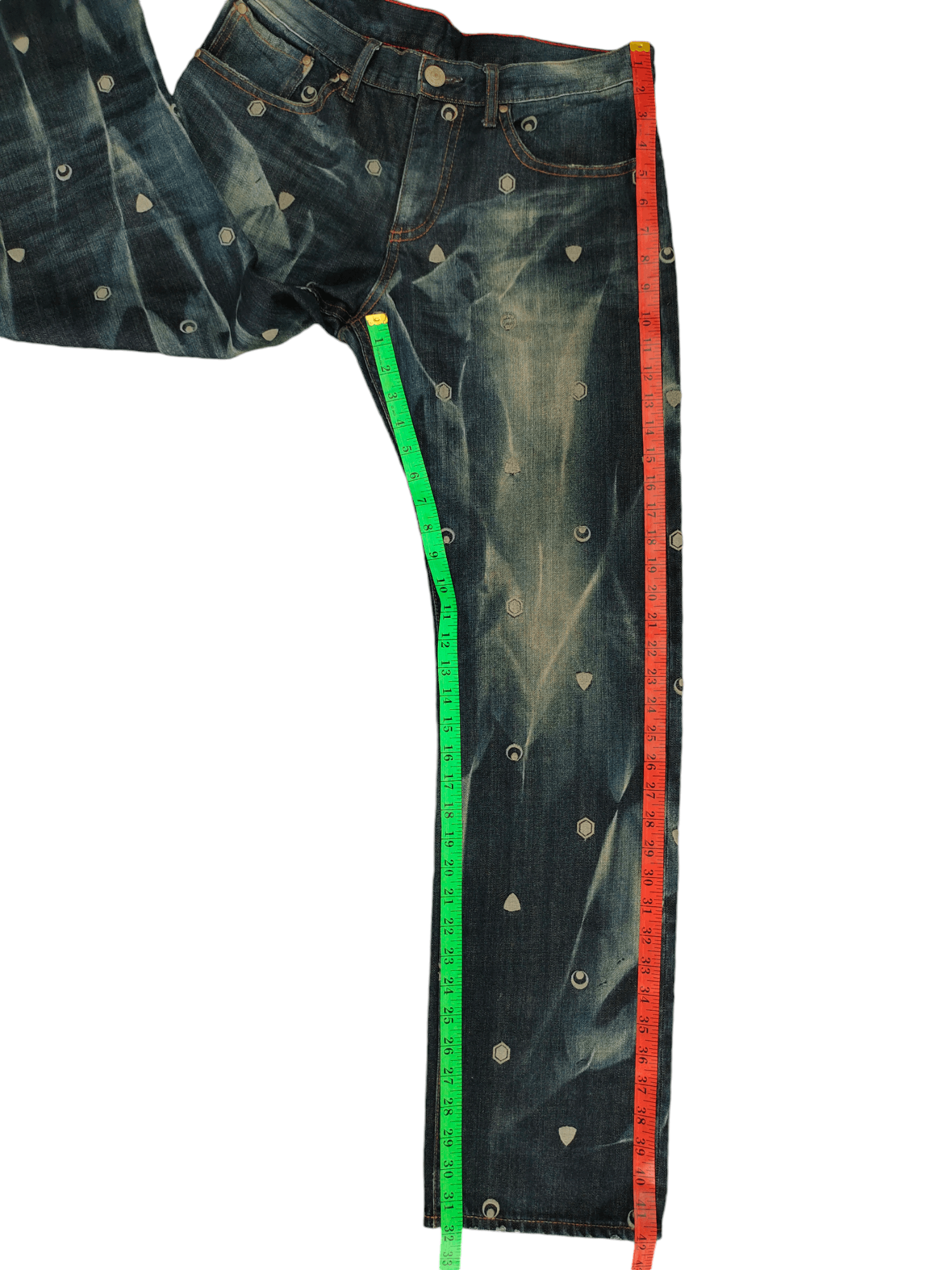 Comme des Garcons × Undercover Japanese Brand Takeo Kikuchi Embroidered Distress Faded Jean Size US 33 - 5 Thumbnail