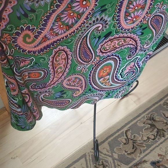 Vintage MSK Made in India Green/Pink Flared Long Sleeves Sz. XL Dres Size XL / US 12-14 / IT 48-50 - 11 Thumbnail
