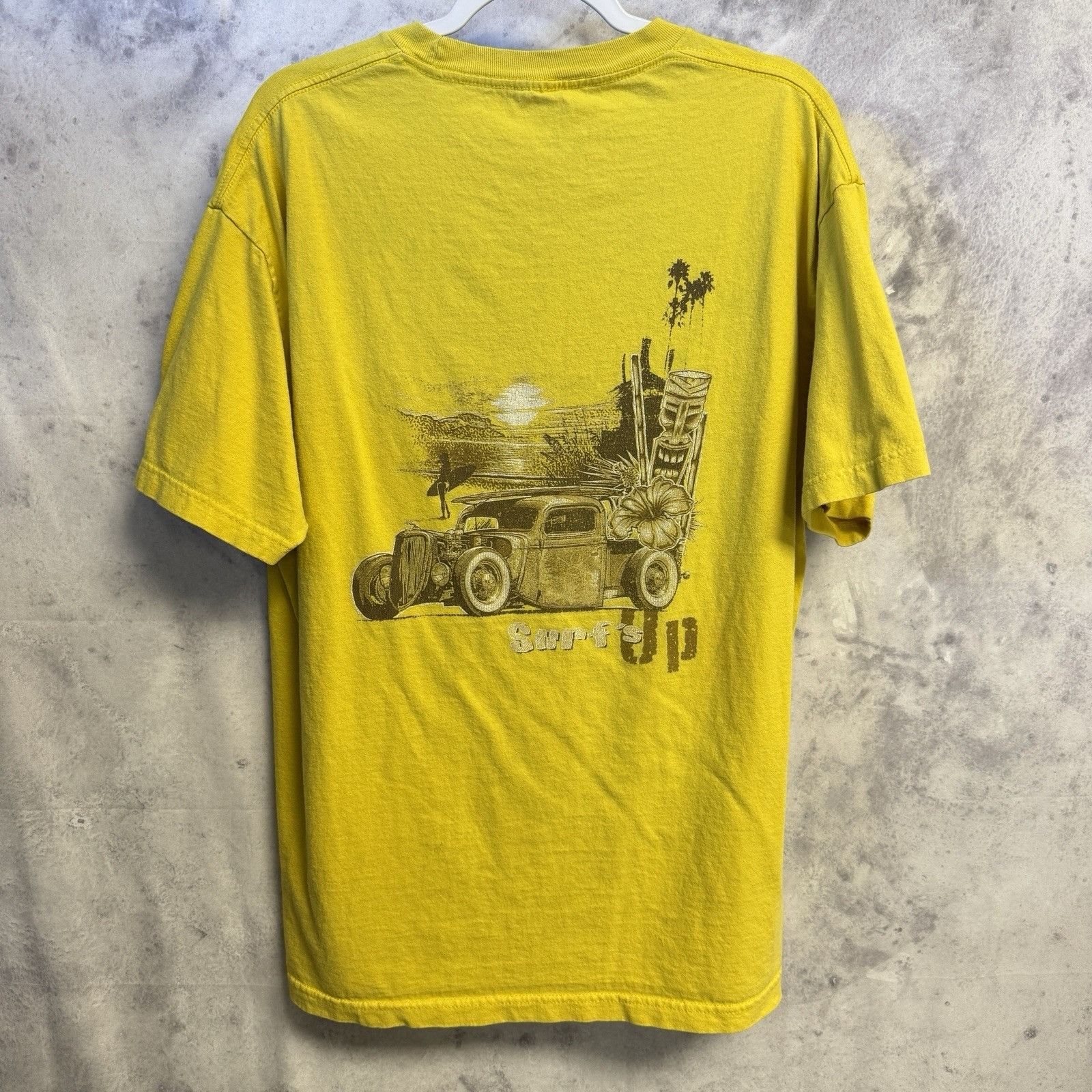 Alstyle Surf's Up T shirt Mens XL 23x29 Yellow Summer Surfing Beach Size US XL / EU 56 / 4 - 1 Thumbnail