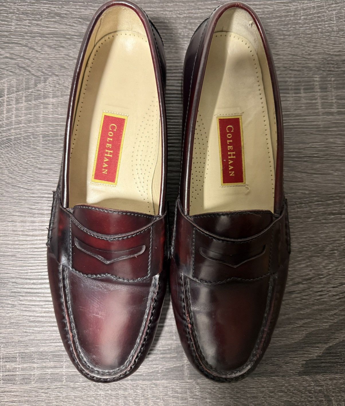 Cole Haan Vintage Cole Haan Burgundy Leather Penny Loafers 10D Size US 10 / EU 43 - 3 Thumbnail