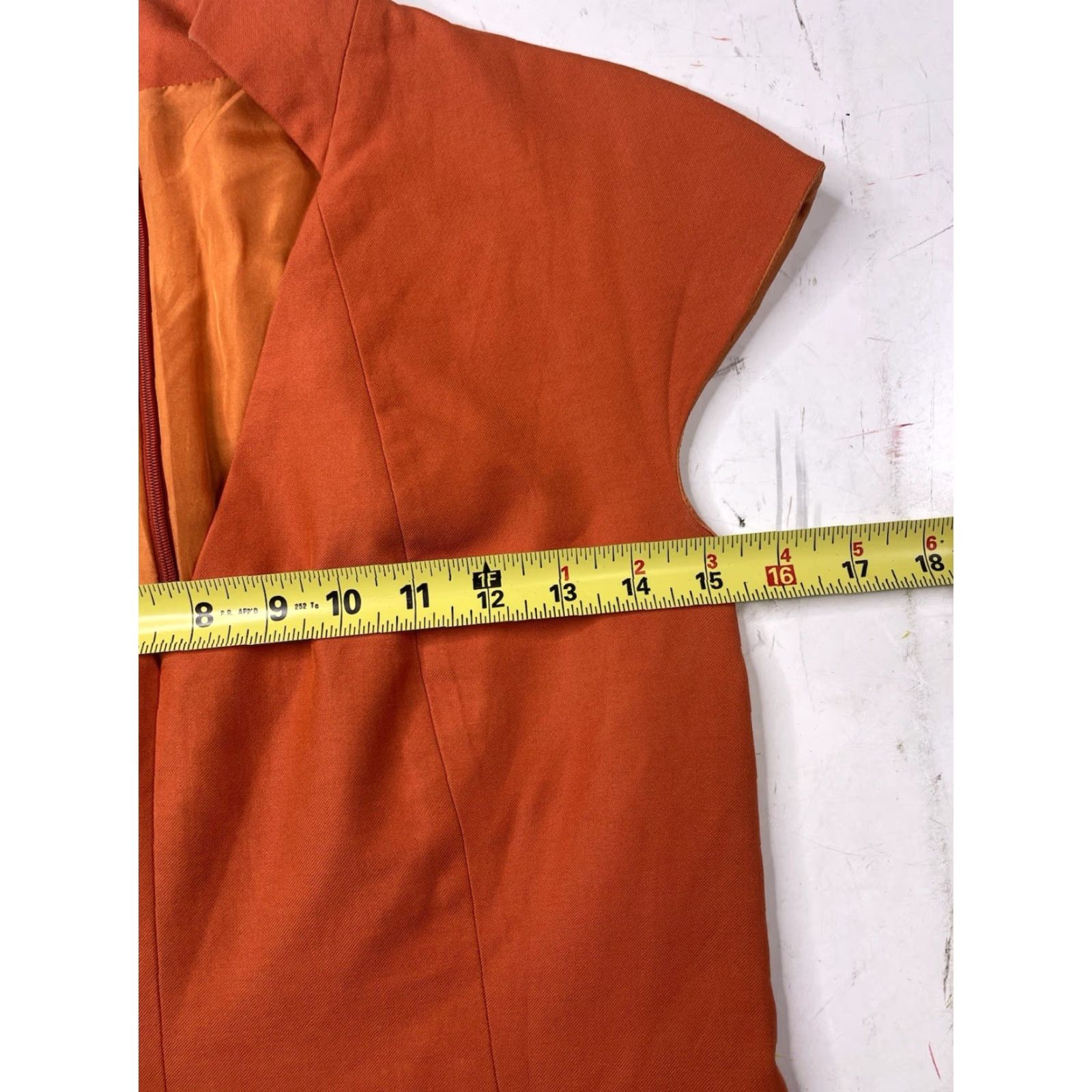 Vintage VINTAGE AKRIS PUNTO orange shift dress Stand Collar Sheath Womens 8 Sleeveless Knee Length Women's 8 Orange Shift Dress 8 Womens Size M / US 6-8 / IT 42-44 - 7 Thumbnail