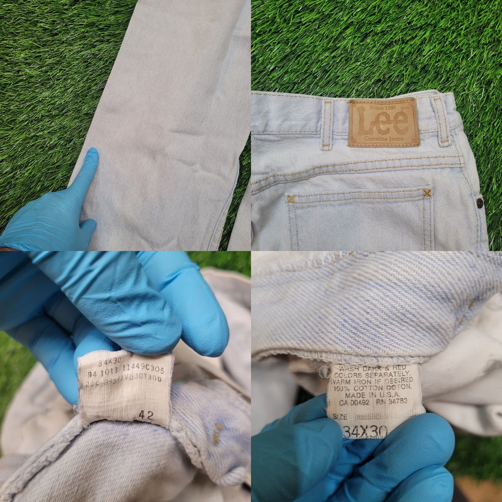Lee VINTAGE 90s Lee Jeans Mens 34x28 Straight Leg Mid Rise Zipper Pockets Relaxed Fit jeans Size US 34 / EU 50 - 8 Thumbnail