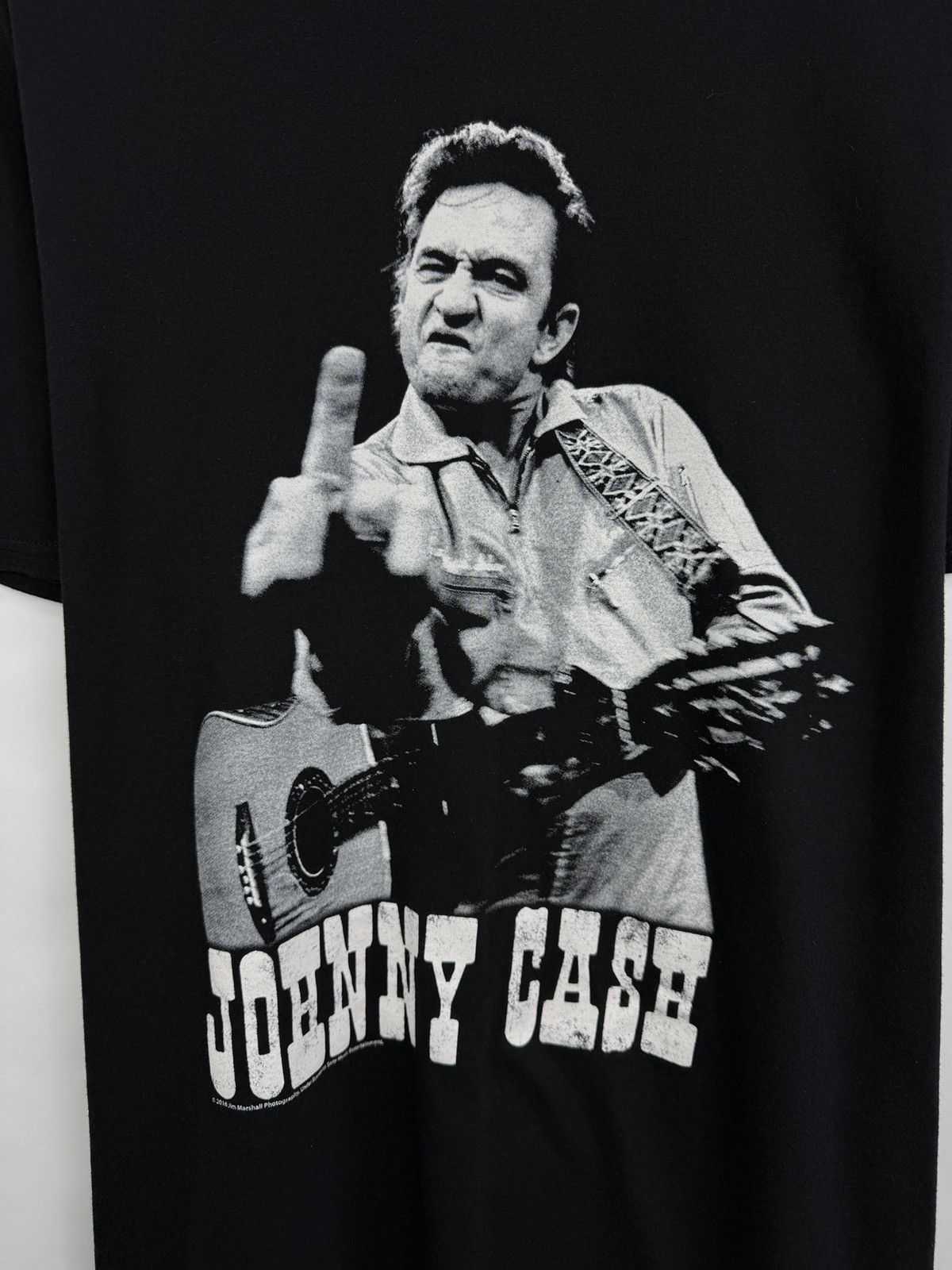 Band Tees 🇺🇸 Vintage 2012 Johnny Cash Fuck Black Tee (Ray Charles) Rare Size US L / EU 52-54 / 3 - 4 Thumbnail