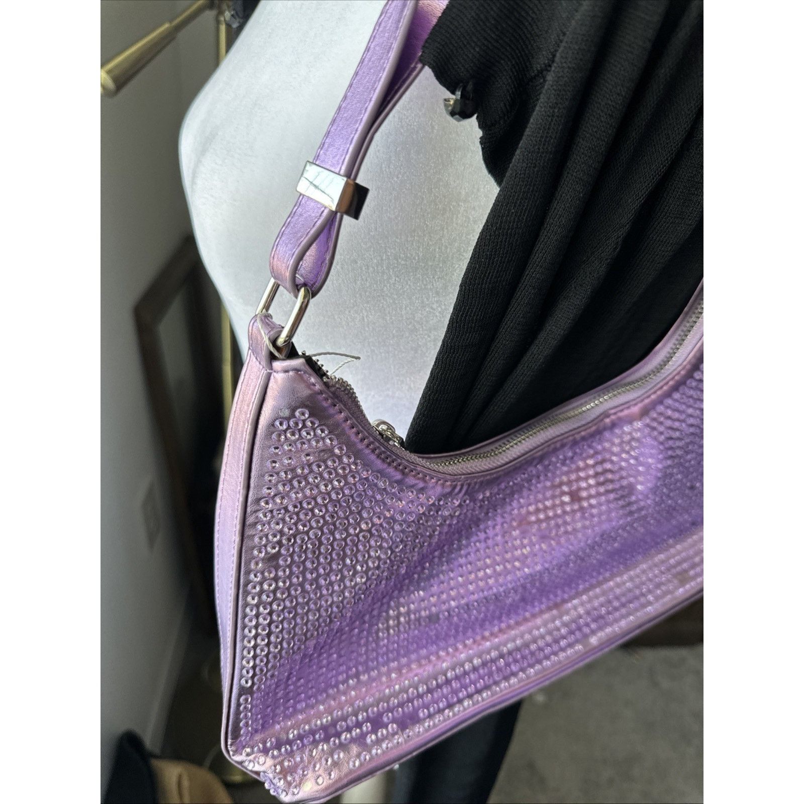 Other SkinnyDip Sasha Rhinestone Lilac Shoulder Bag $79 NWOT Size ONE SIZE - 4 Thumbnail