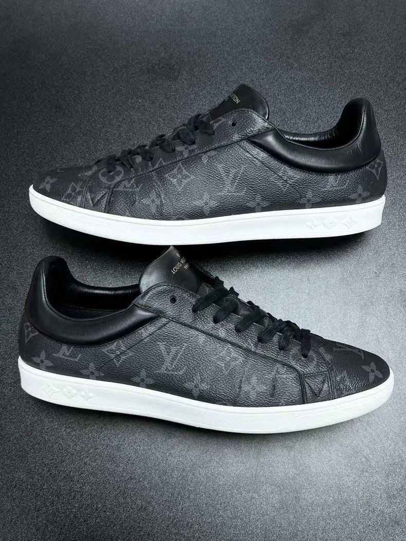 Louis Vuitton LV black monogram lowtop sneakers-2508 Size US 12 / EU 45 - 4 Thumbnail