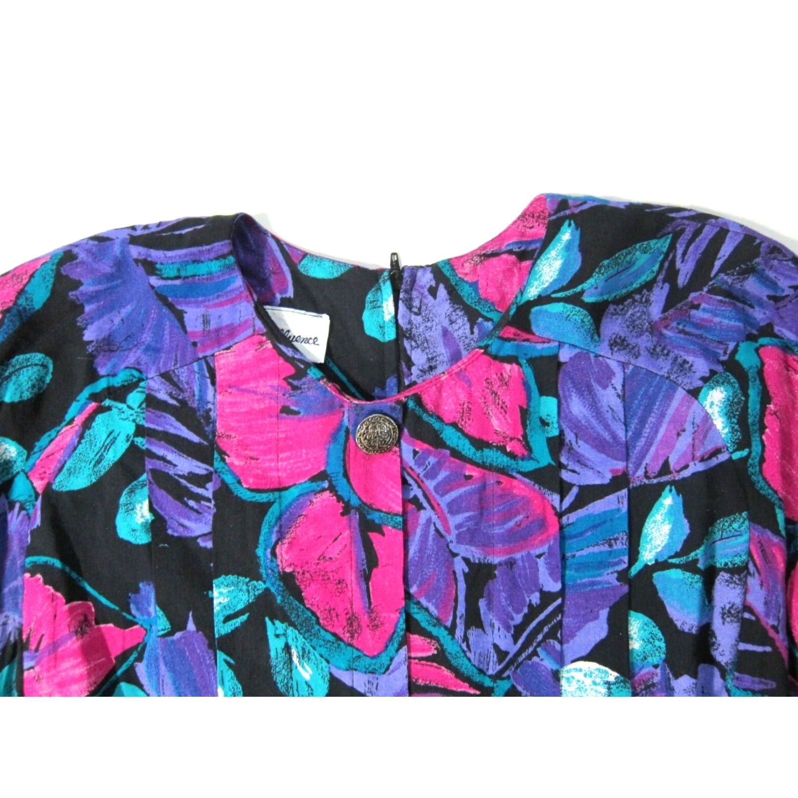 Vintage Willy's Influence 70's Floral Dress L Maxi Sleeveless Pink Green Purple Pocket Belted 100% Floral Retro Women’s Dress L Womens Size L / US 10 / IT 46 - 3 Thumbnail