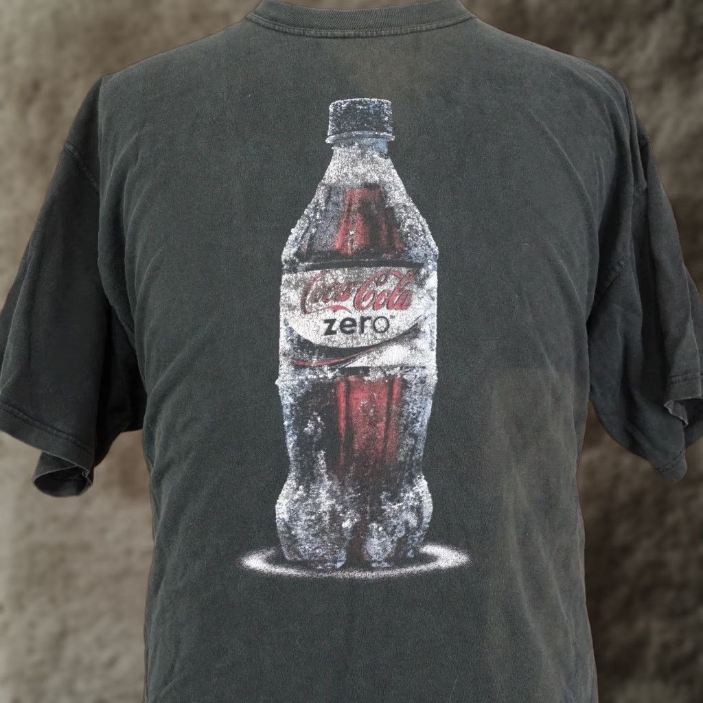 Jerzees VINTAGE Coca-Cola Zero Graphic T-Shirt Mens XL Black Double Sided "EVERYBODY CHILL" Print Size US XL / EU 56 / 4 - 1 Thumbnail