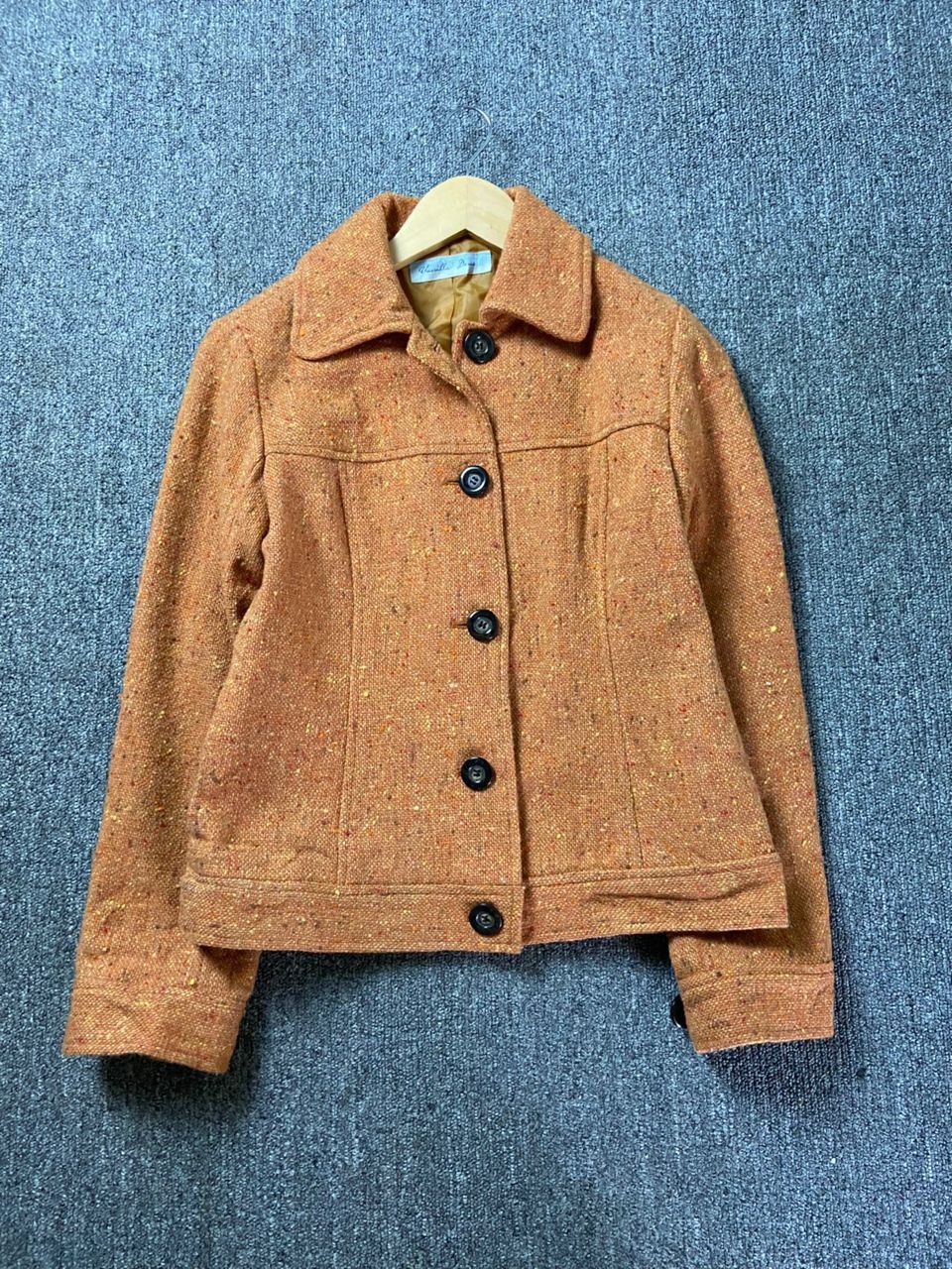 Japanese Brand Vanilla Dene… Textured Wool Tweed Jacket (204) Size US XXS / EU 40 - 1 Thumbnail