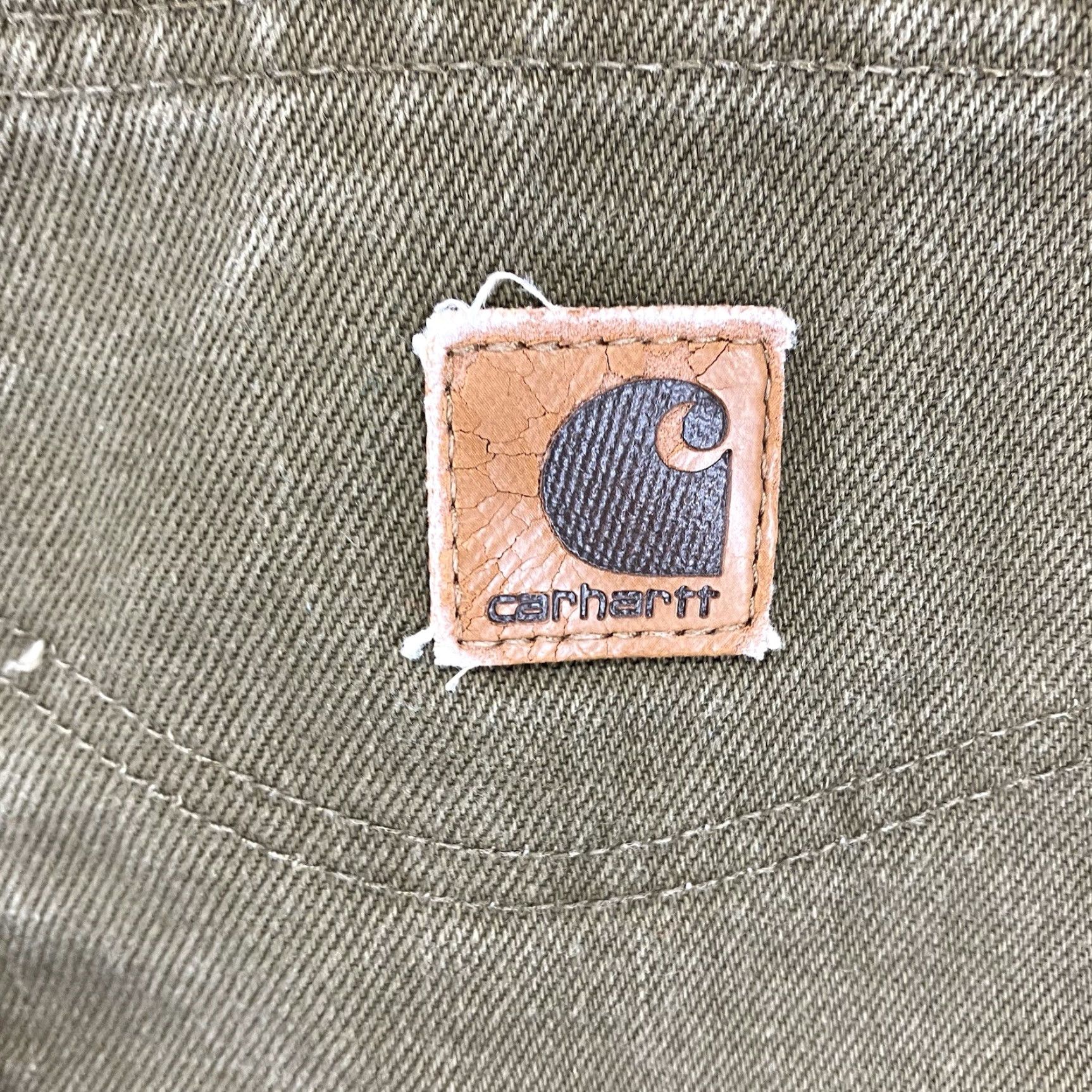 Carhartt VINTAGE Carhartt Pants Mens 40x30 Canvas Olive Workwear 5-Pocket Zipper Carpenter Straight Mens Junior? Size US 40 / EU 56 - 4 Thumbnail