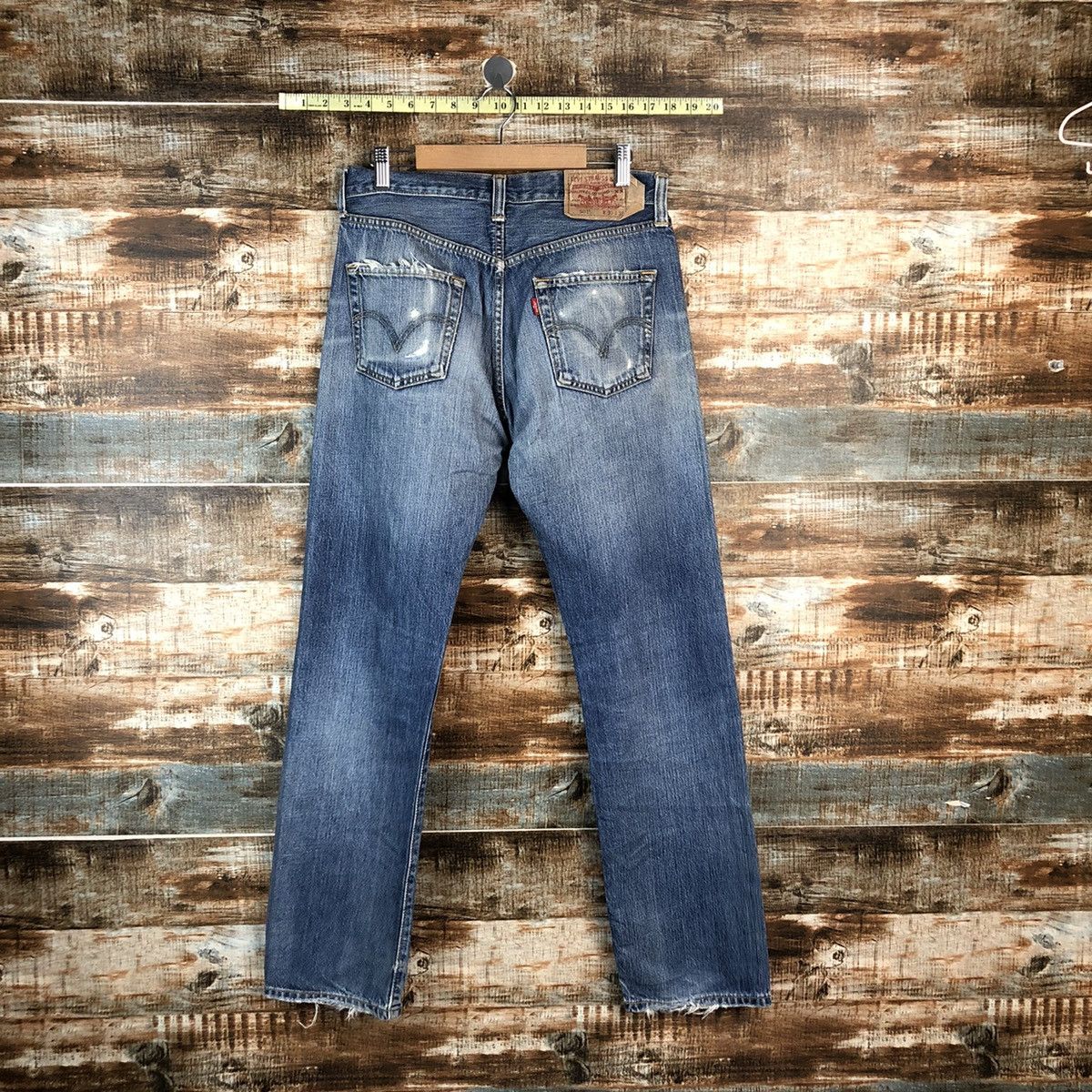 Levi's DLL 501 Levis Blue Distressed Denim Pants #C081 Size US 30 / EU 46 - 15 Thumbnail