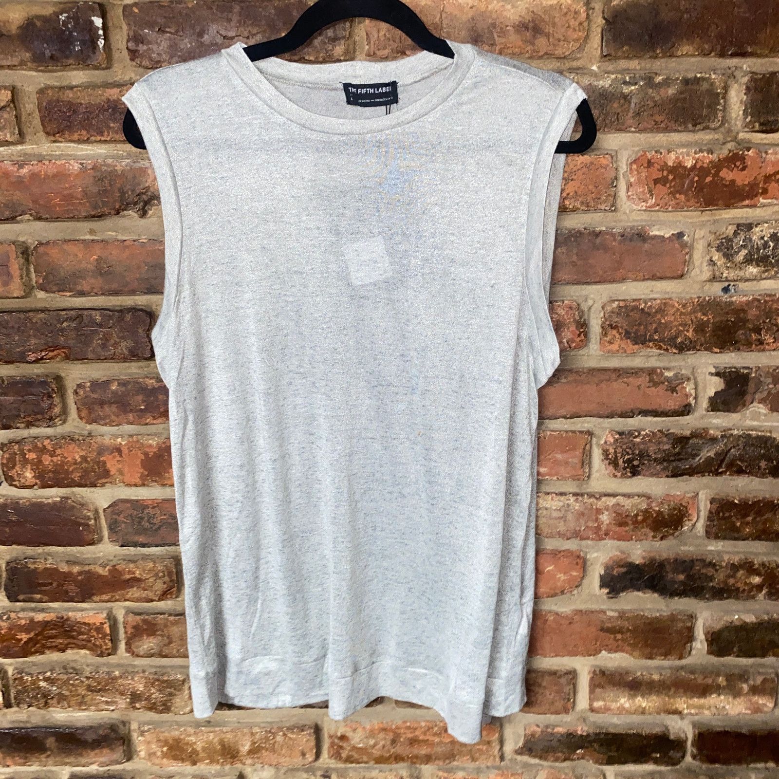 Other NWT The Fifth Sun Gray Light Knit Nine Days Tank Top Large Size L / US 10 / IT 46 - 2 Thumbnail